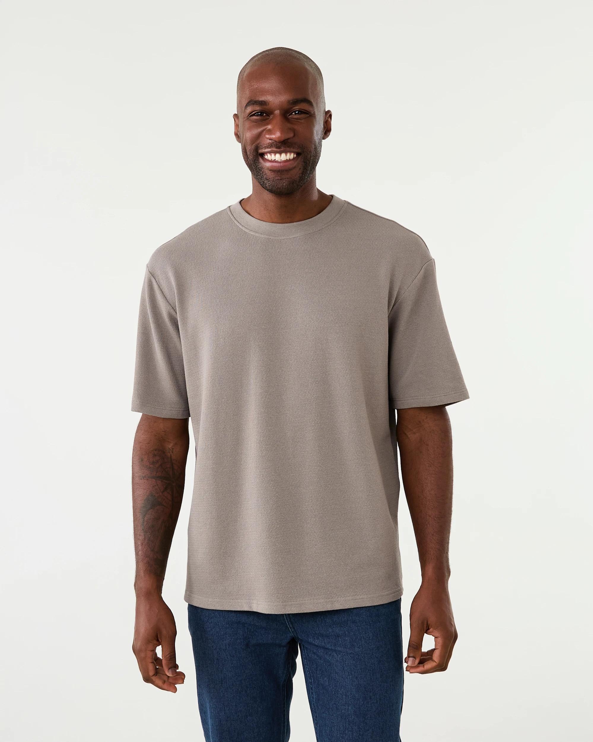 1 Oversized Textured T-shirt Brn Drift, 1 of 6
