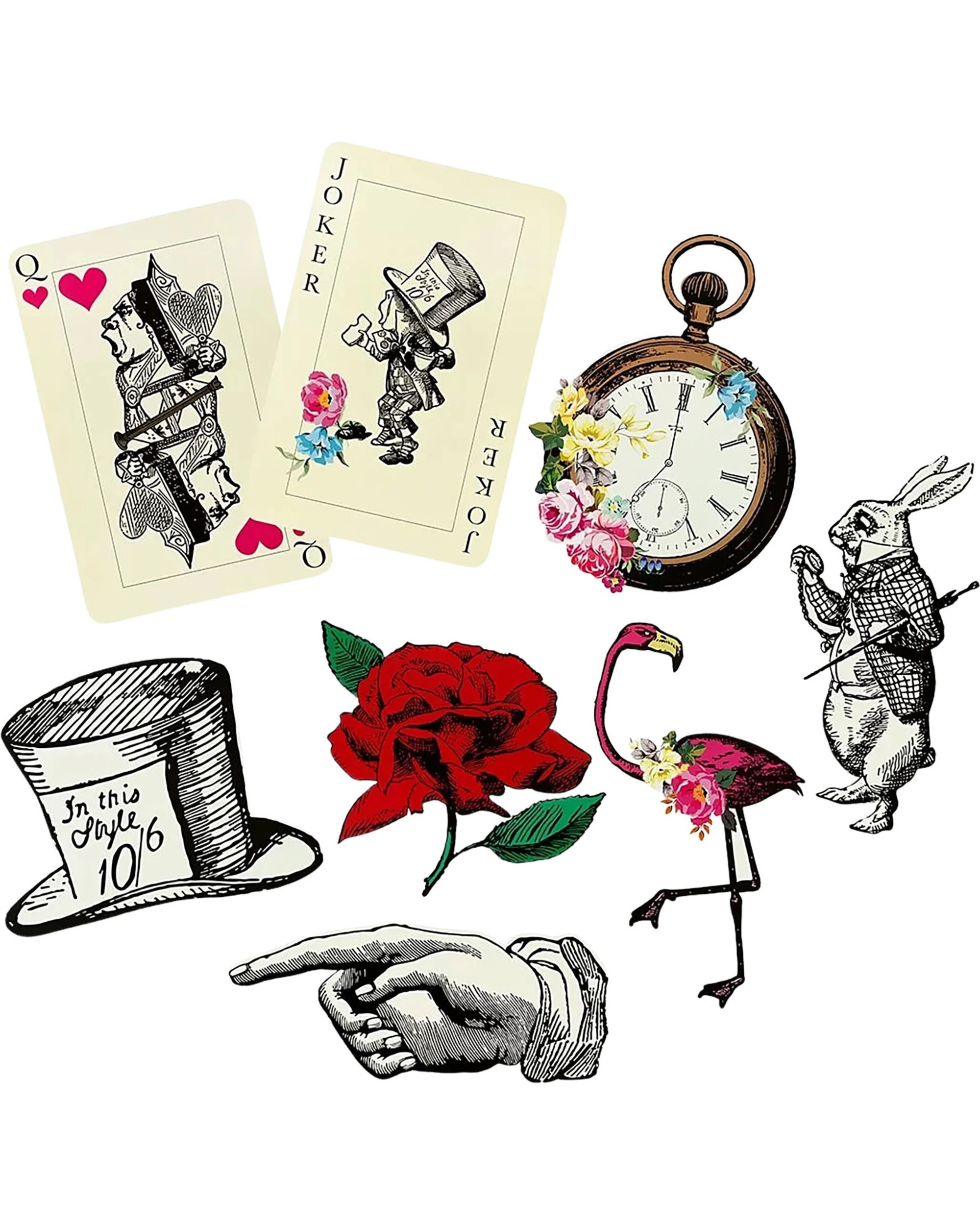 1 Talking Tables Talking Tables Mad Hatter Alice In Wonderland Cutout Wall Decorations Pack of 8, 1 of 4