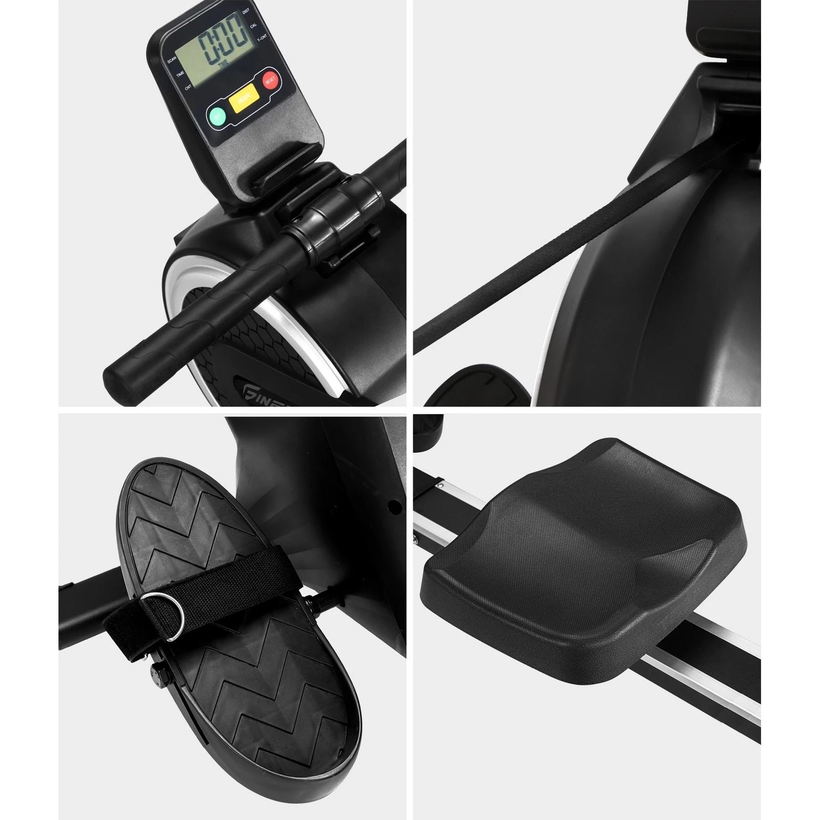 5 Finex Rowing Machine Rower Magnetic Aluminium - Black, 5 of 8