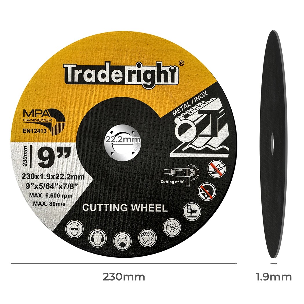 3 Traderight 230x1.9x22.2mm Cutting Discs 9 Inch 50 Pieces, 3 of 8