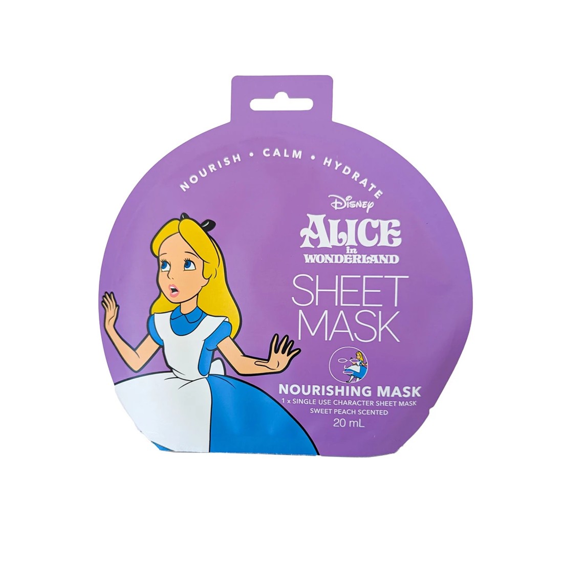 1 Disney Alice in Wonderland Nourishing Sheet Mask 20ml - Sweet Peach Scented, 1 of 2