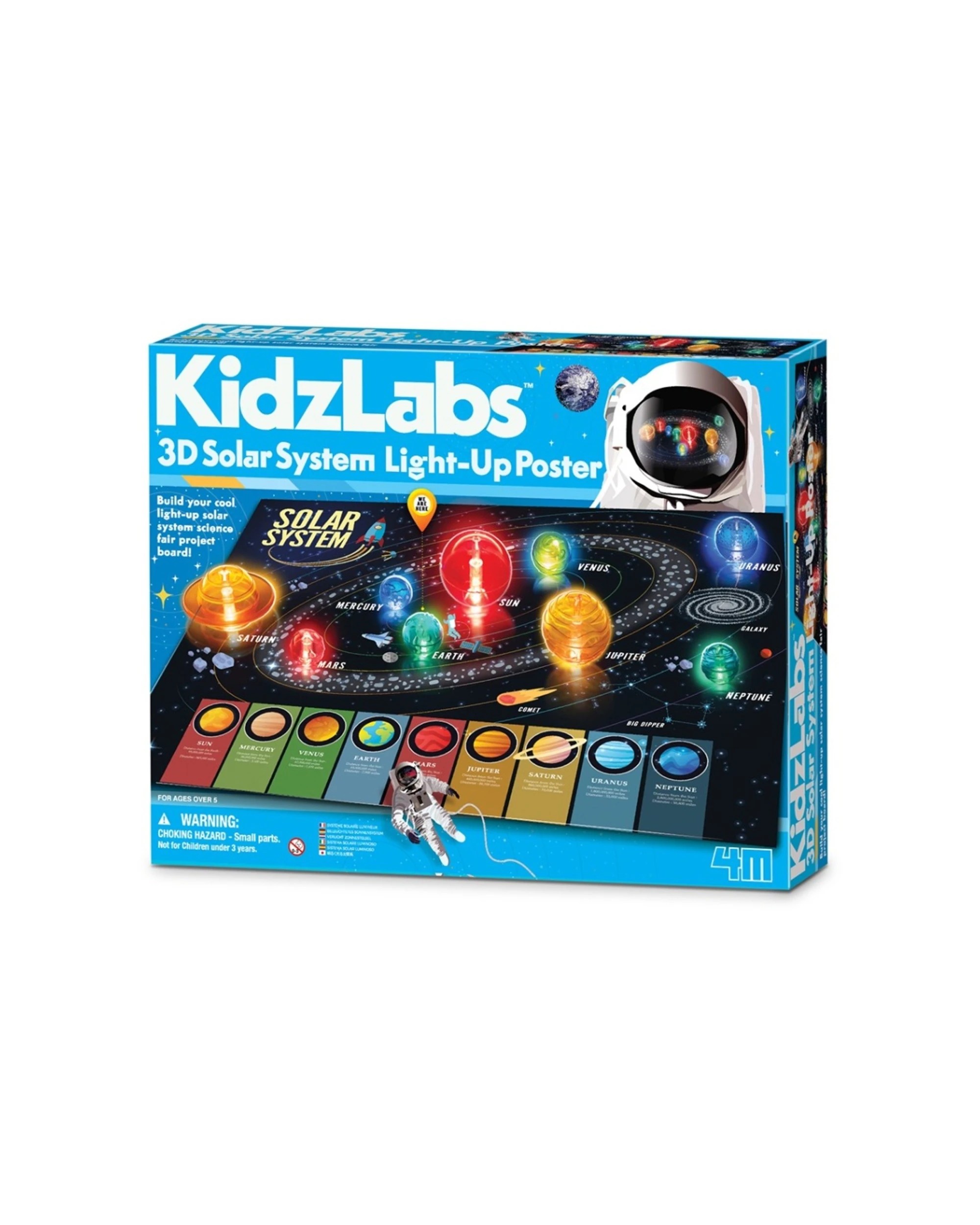1 4M KidzLabs 3D Solar System Light Up Poster Board Educational Kids Activity, 1 of 3
