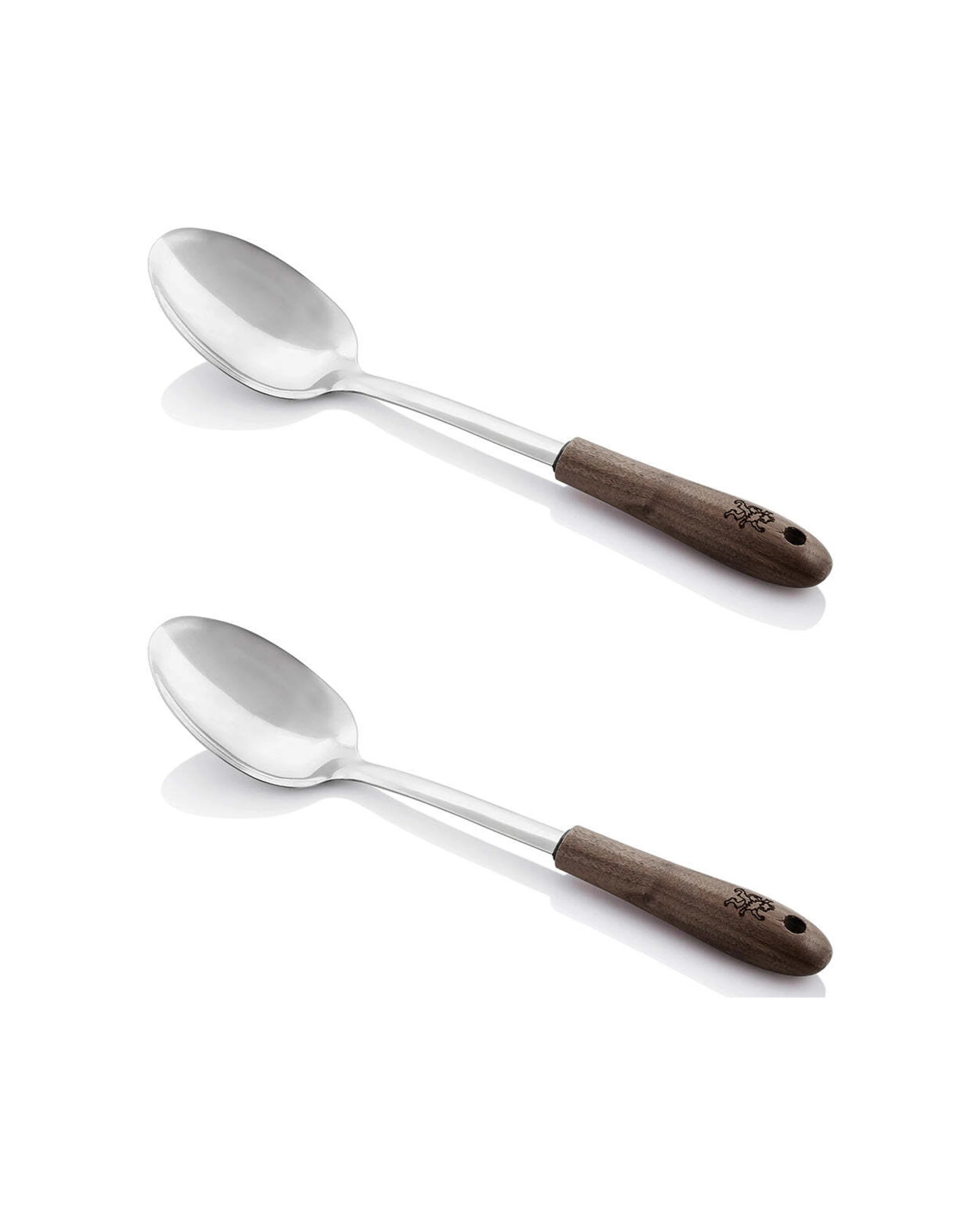 1 Stanley Rogers 2PK Premium Walnut Stainless Steel Solid Cooking Spoon - Natural, 1 of 4