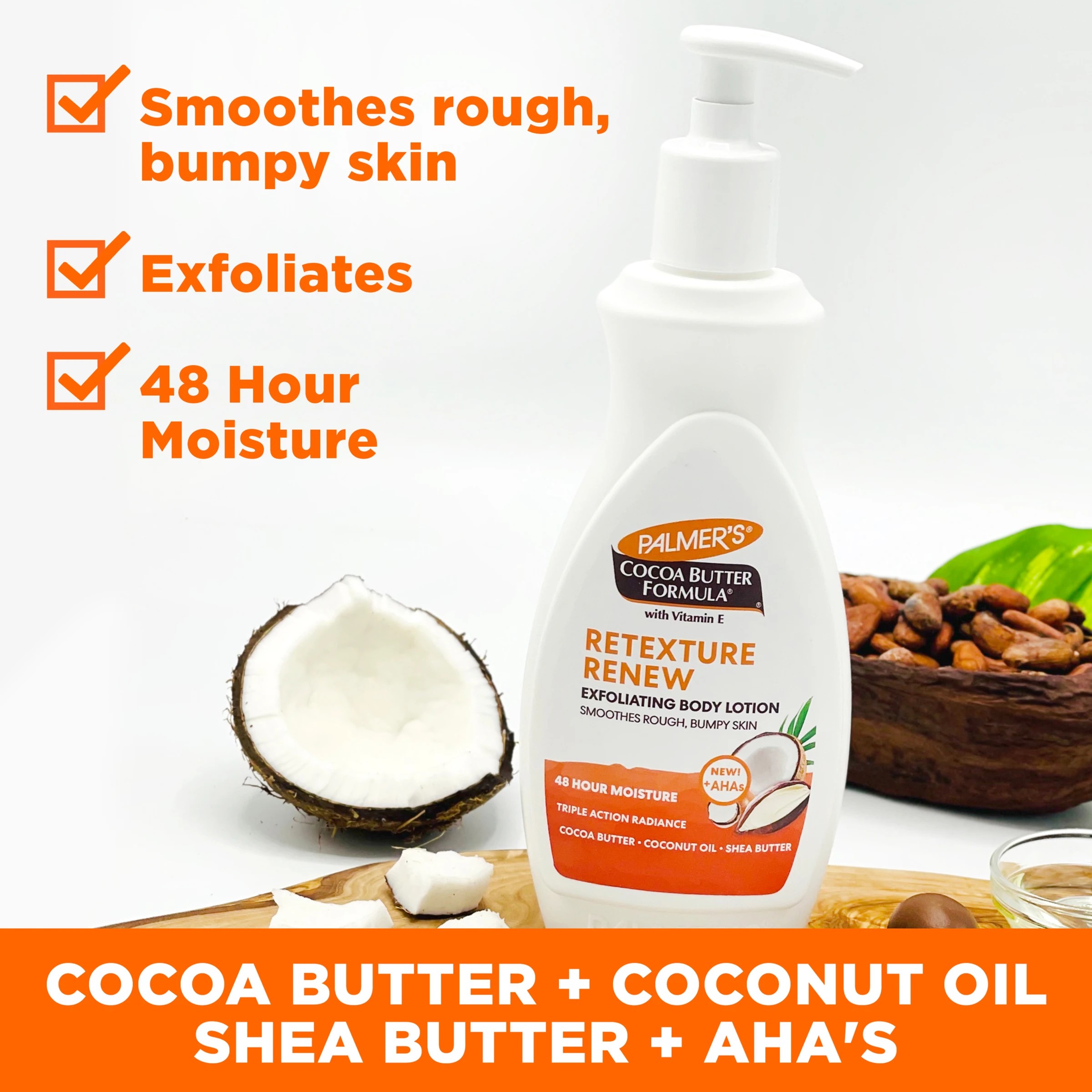 4 Palmer's Cocoa Butter Formula Exfoliating Body Lotion 400ml - Vitamin E, Cocoa Butter, Coconut Oil and Shea Butter, 4 of 5