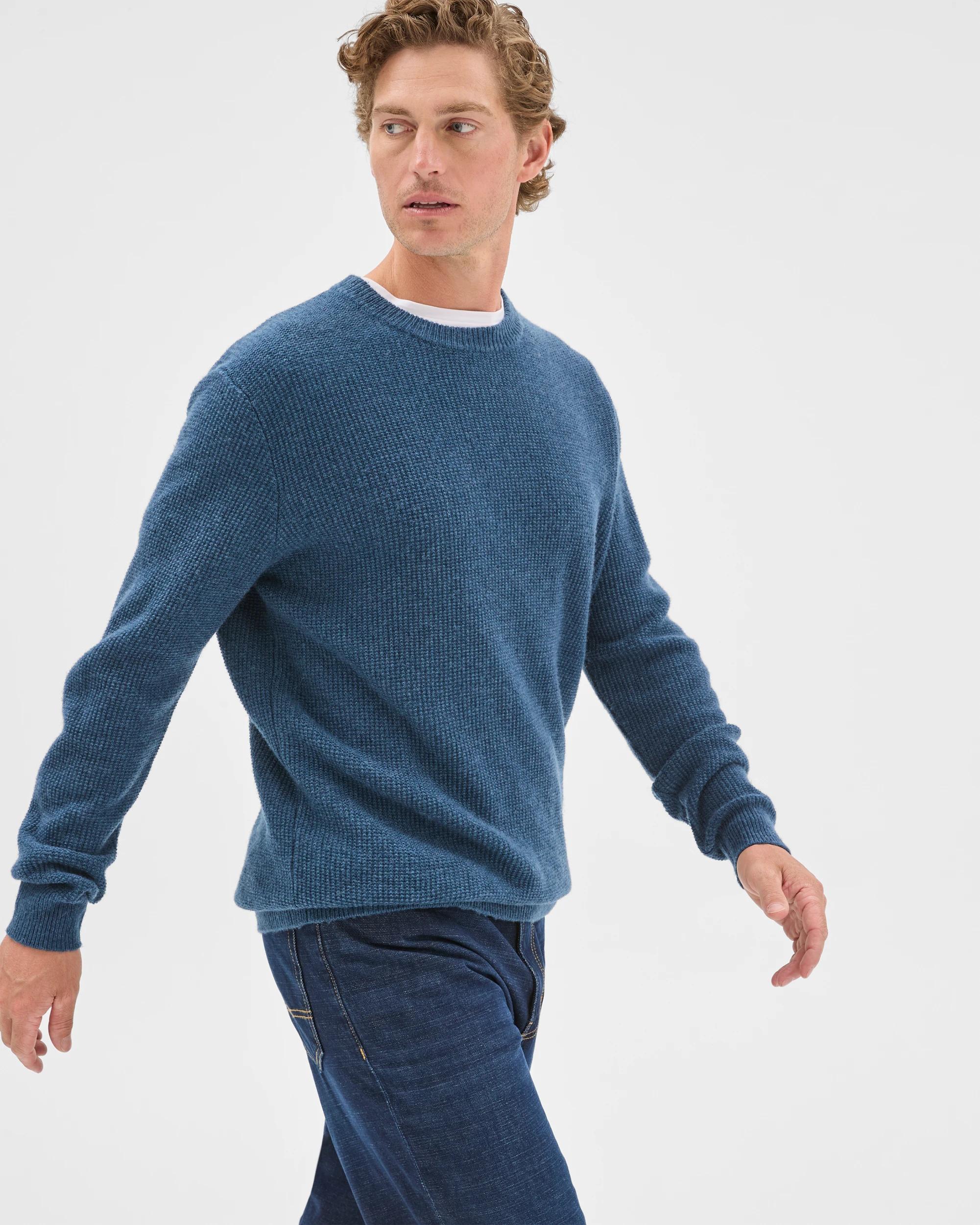 5 Target Man Lambswool Long Sleeve Crew Neck Knit Jumper BRIGHT BLUE, 5 of 7
