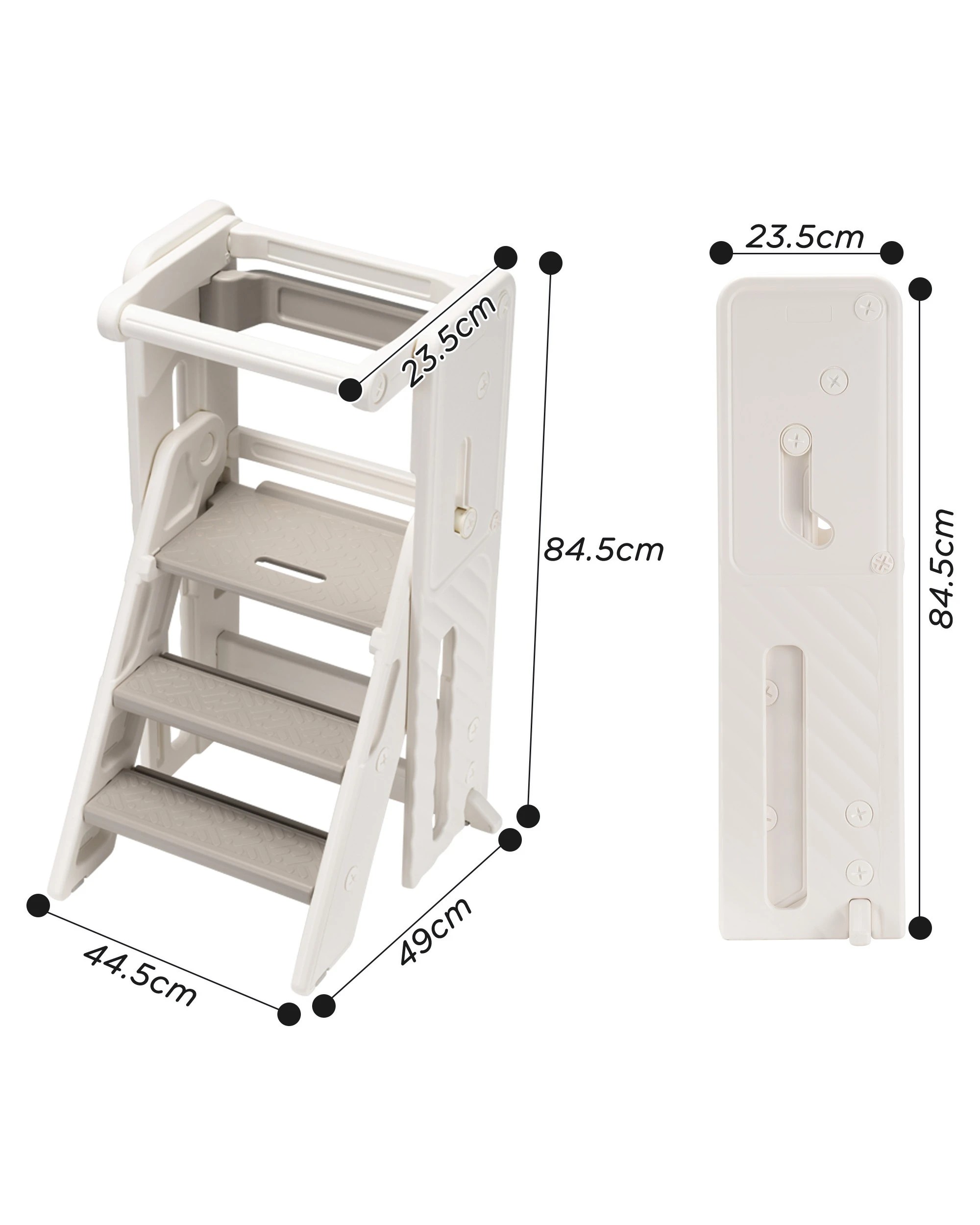 10 PlayPals Foldable Toddler Tower Adjustable Height Kitchen Step Stool - Grey, 10 of 10