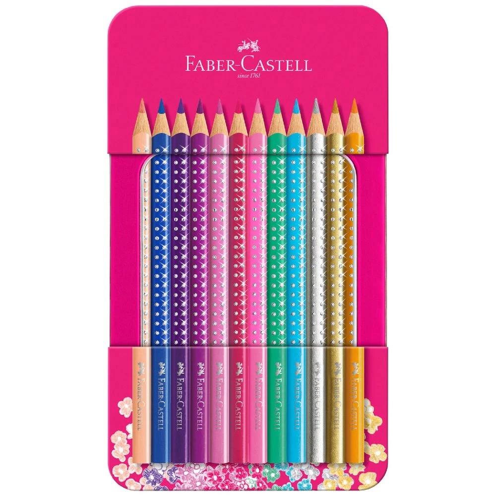 1 Faber-Castell Colour Pencil Tin Sparkle 12 Pack, 1 of 3