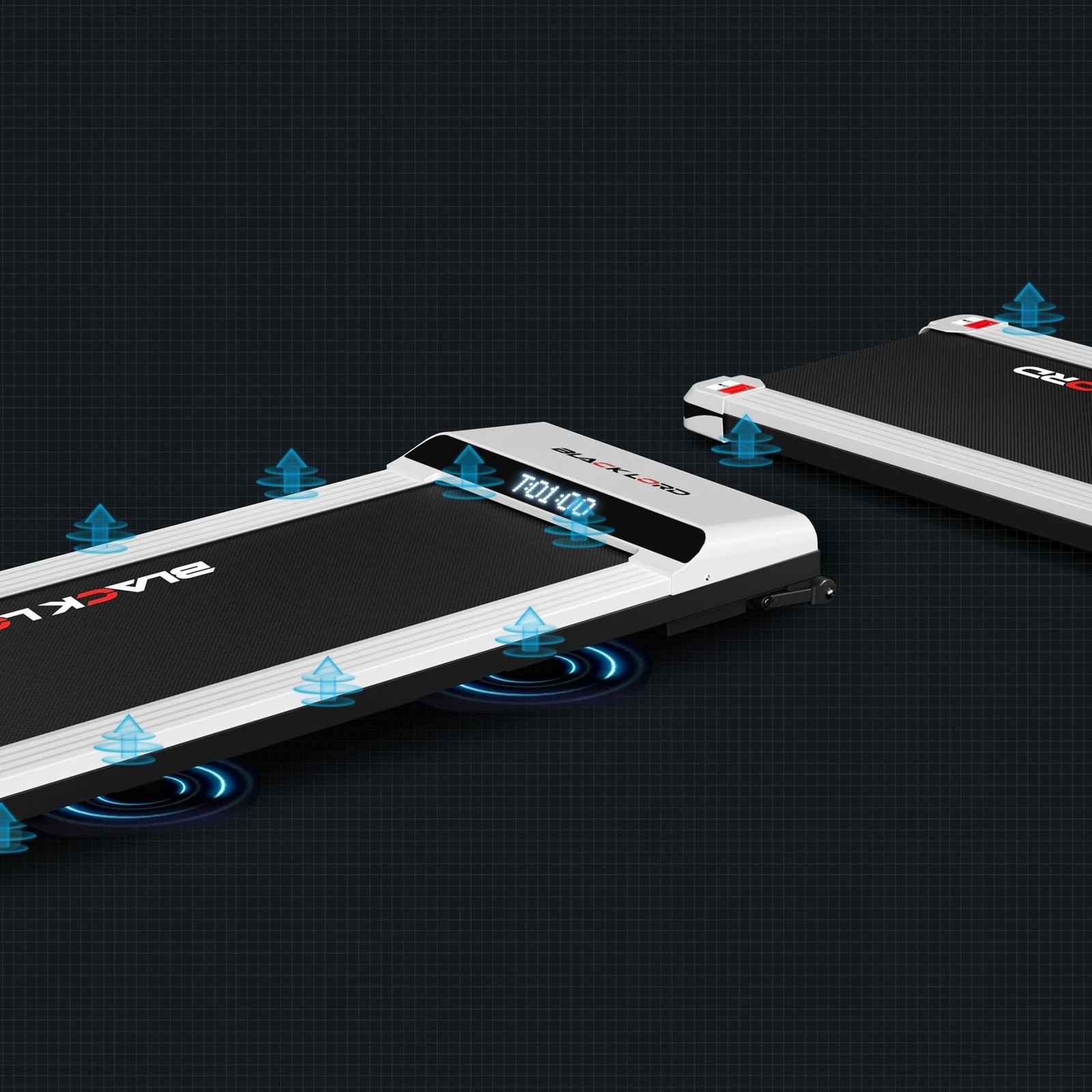 7 Black Lord Treadmill Electric Walking Pad Steel Frame Under Desk Gym 410mm - White, 7 of 10