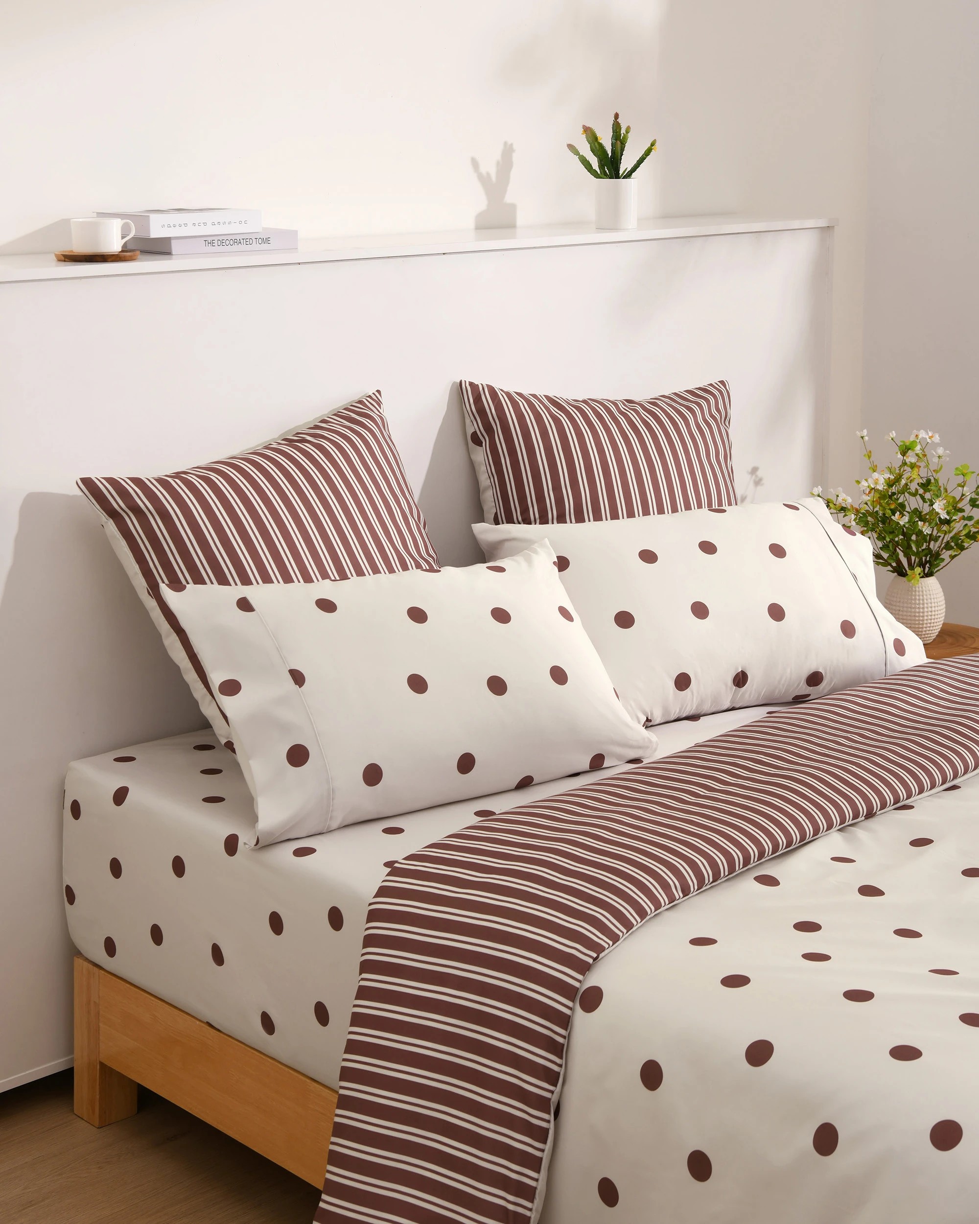 2 Dreamaker Pippa Polka Dot Fitted Sheet Set - King Bed - Natural, 2 of 6