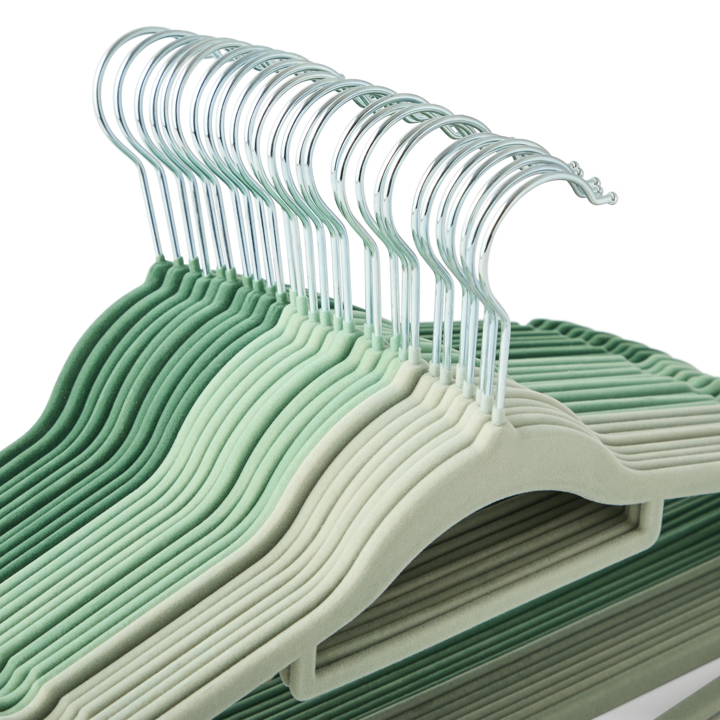 8 30 Pack Flocked Hangers - Green, 8 of 8