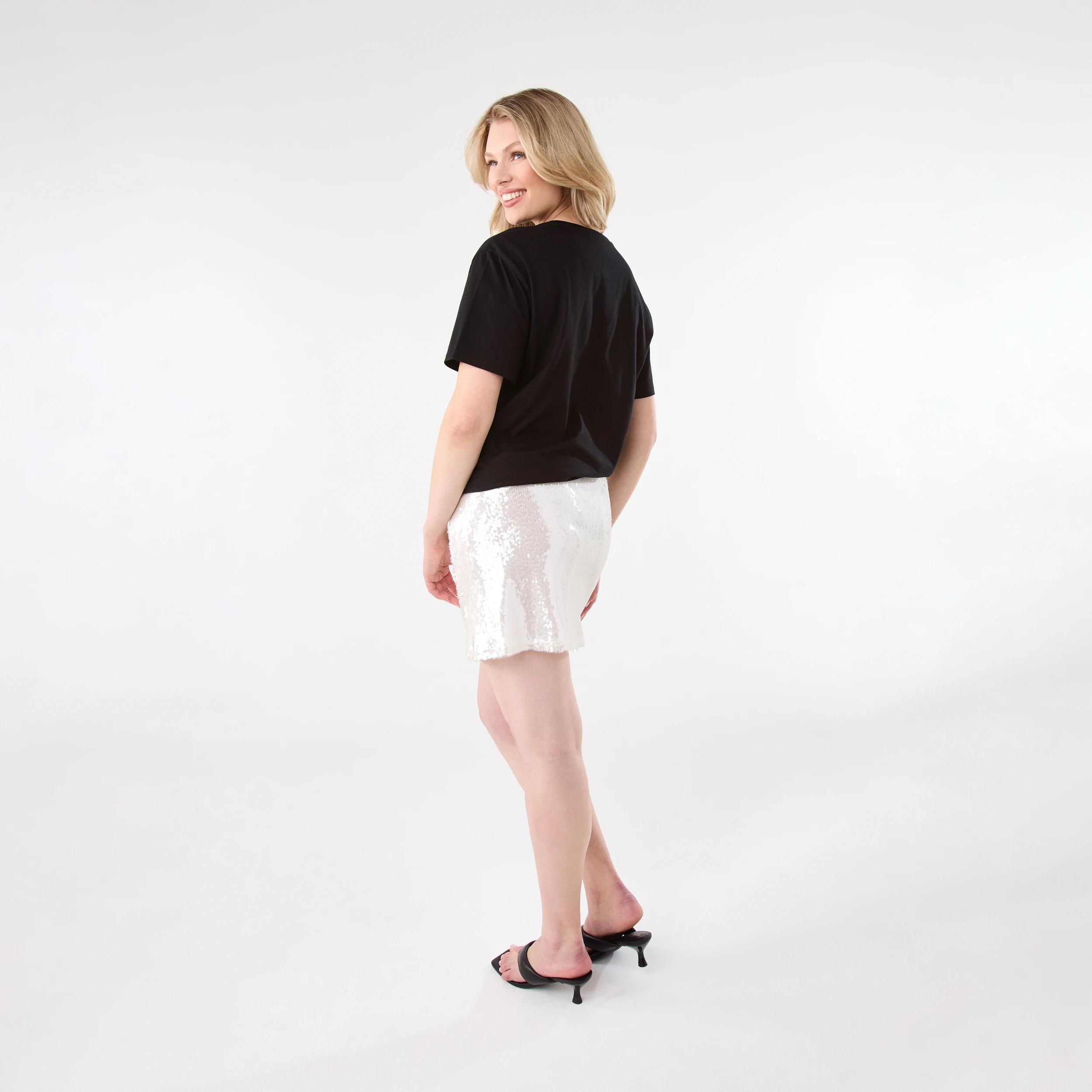 4 Sequin Mini Skirt White, 4 of 6