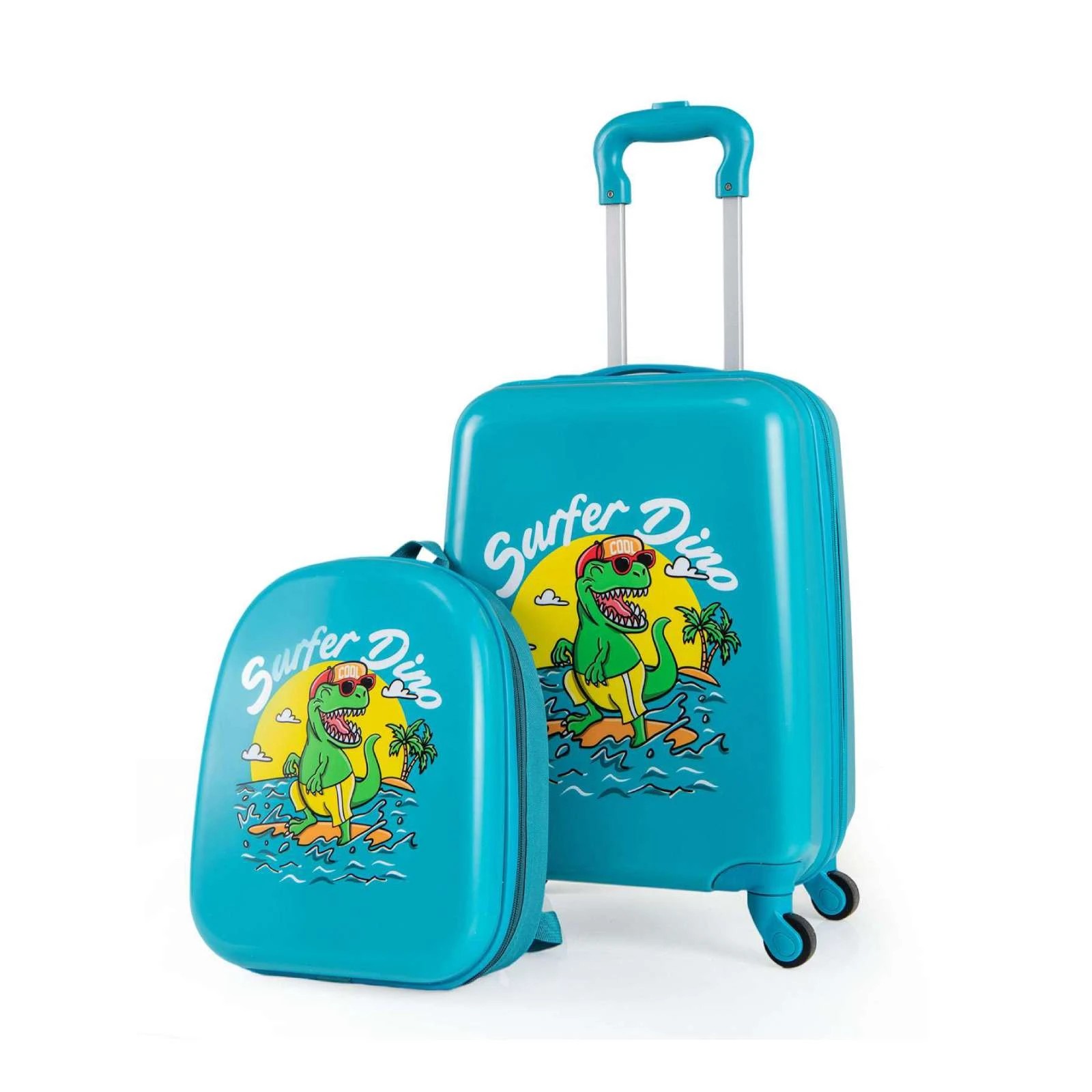 1 Costway 2PCS Hardshell Travel Luggage w/30cm Suitcase & 29cm Backpack - Blue, 1 of 2