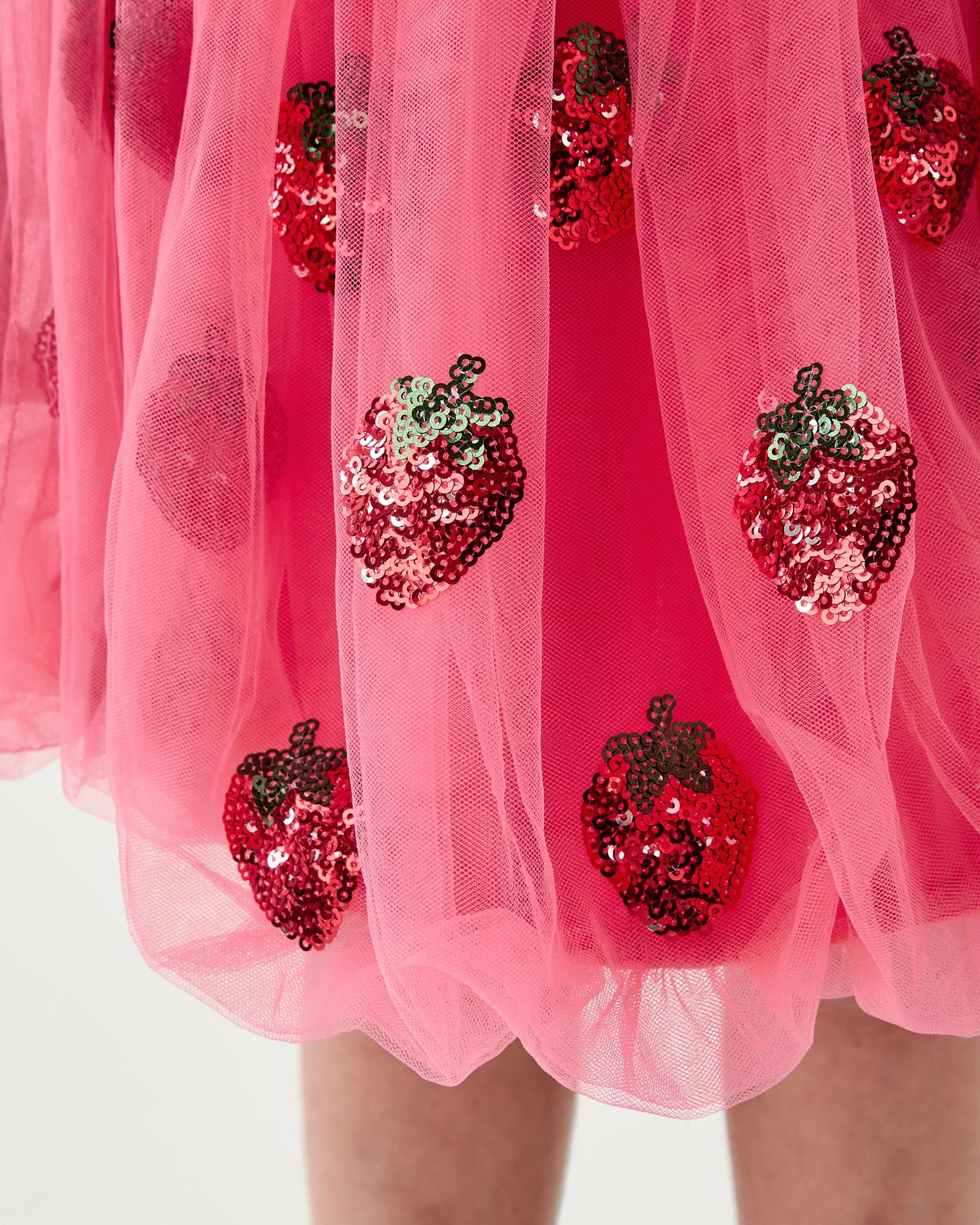 4 Bubble Tutu Skirt Red Strwby, 4 of 6