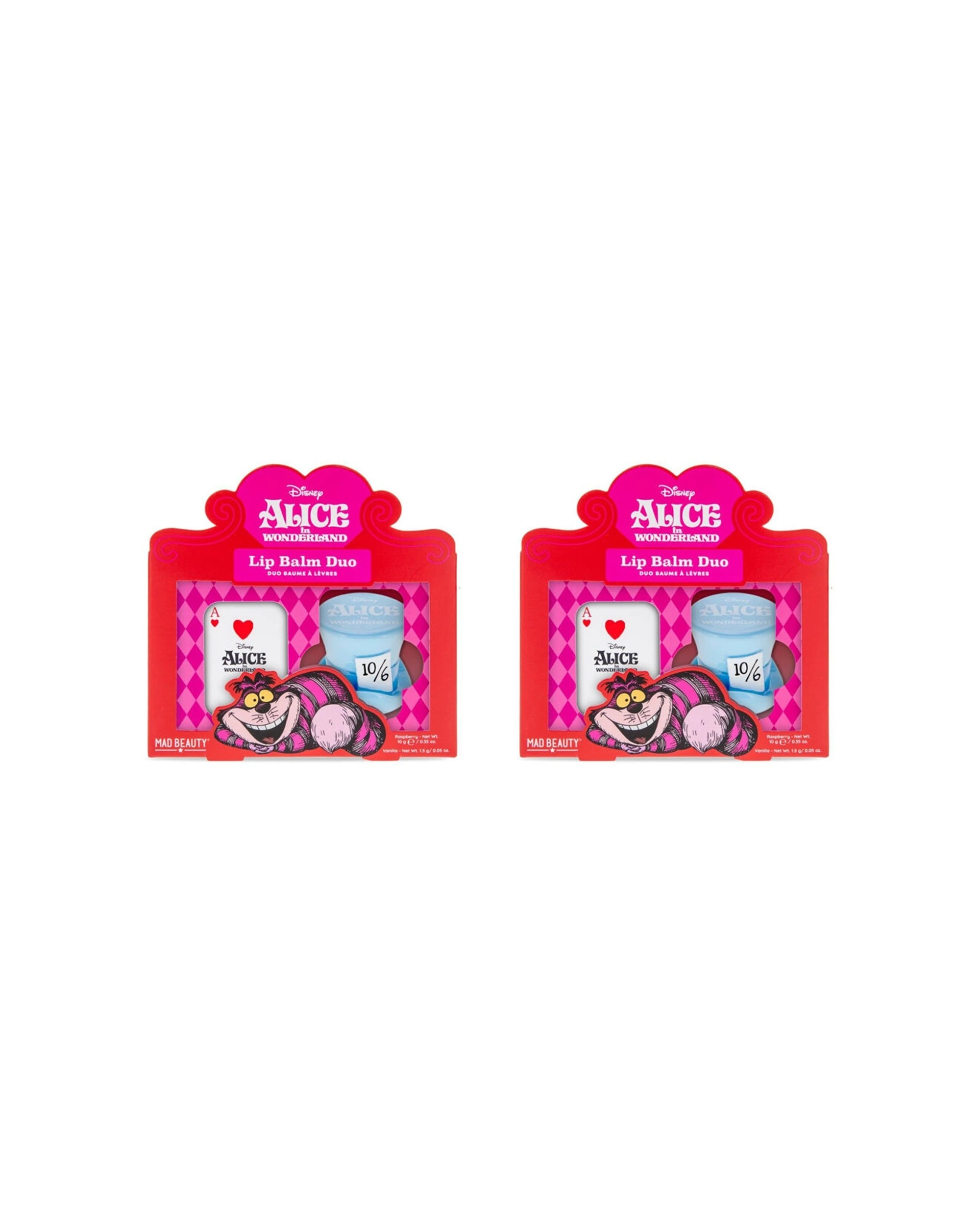 1 Disney 2PK Alice In Wonderland Tinned Lip Balm Duo Raspberry Vanilla Moisturising Hydrating Formula - Multi, 1 of 5