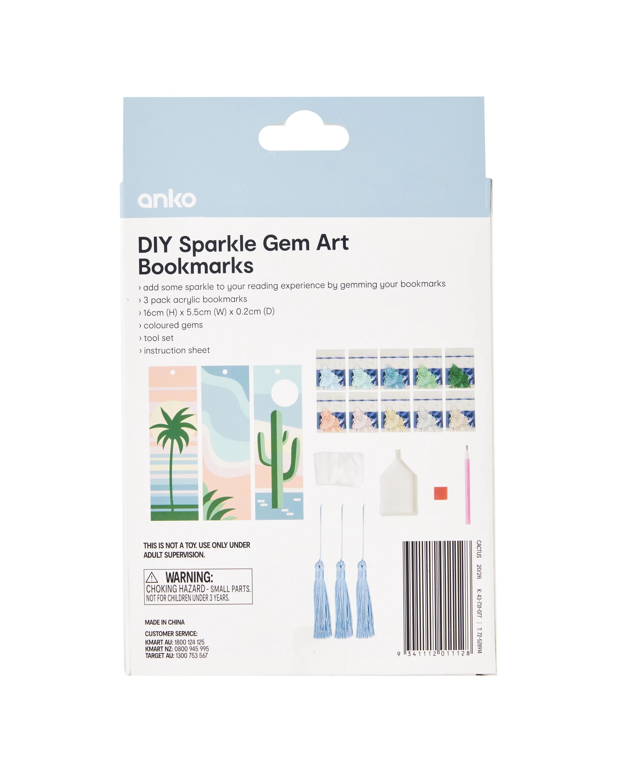 3 DIY Sparkle Gem Art Bookmarks - Cactus, 3 of 3