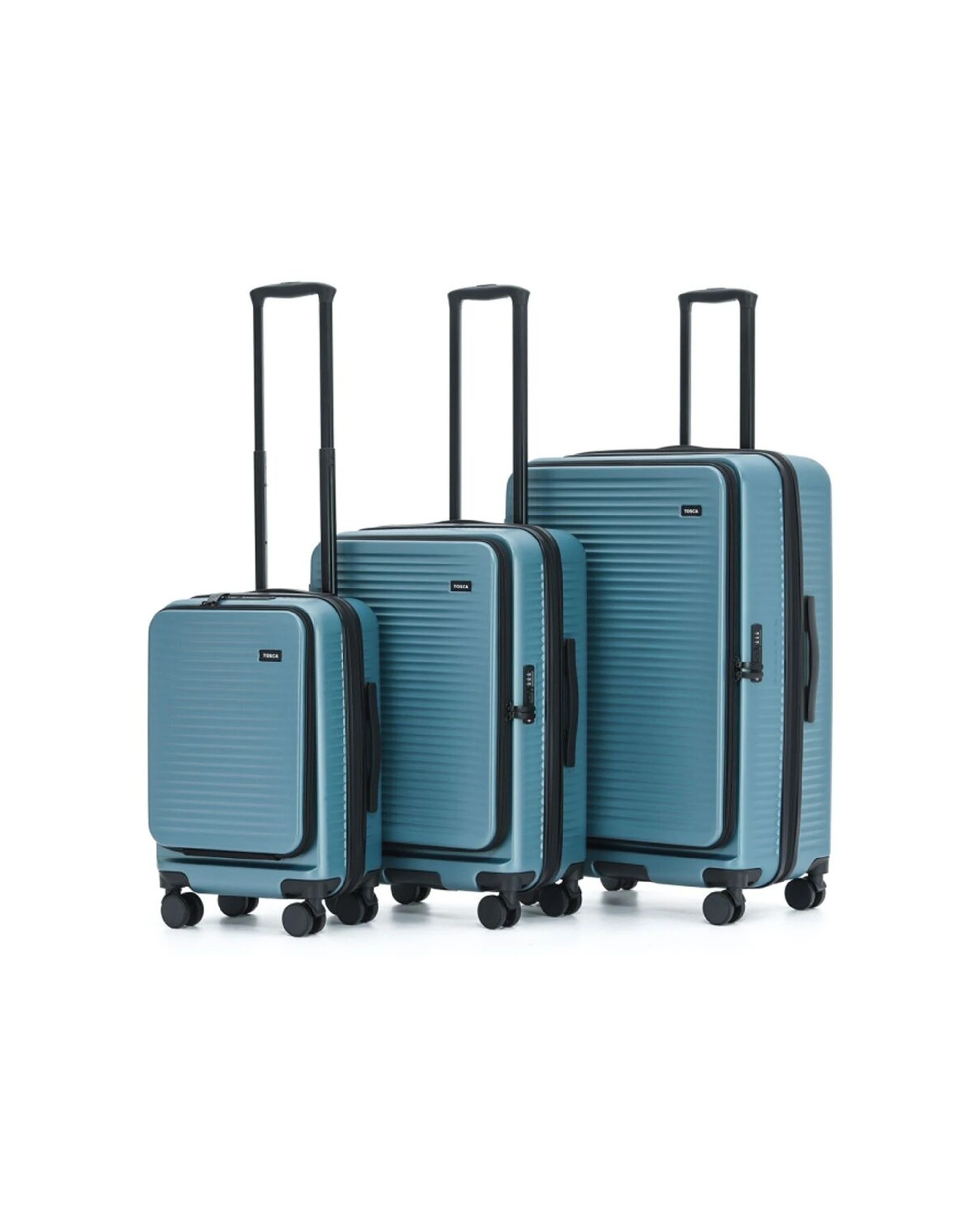 1 Tosca 3Pc Zen Travel Suitcases/Luggage Set With Wheels & Combination Lock - Grey, 1 of 7