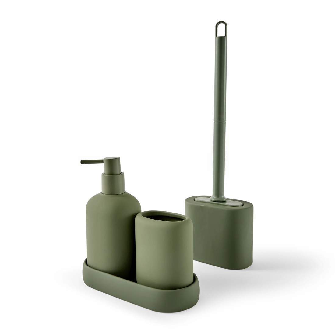 3 Bathroom Accessory Set - Green, 3 of 10