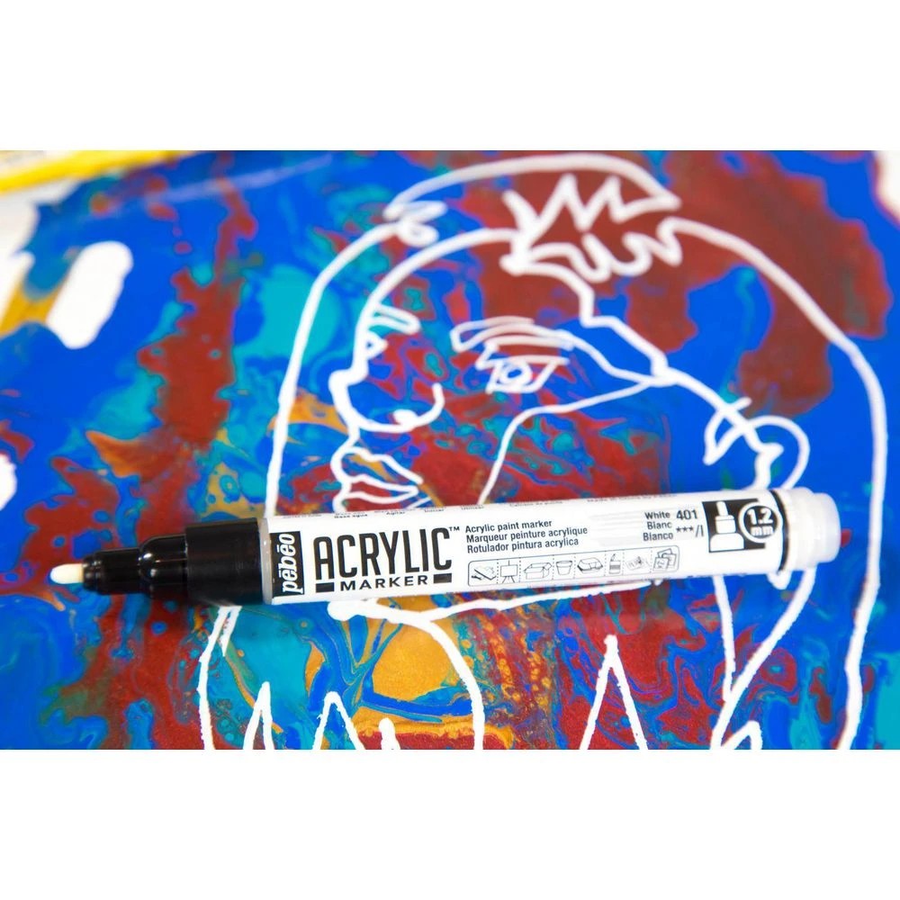 4 Pebeo Acrylic Paint Marker 1.2mm White, 4 of 4