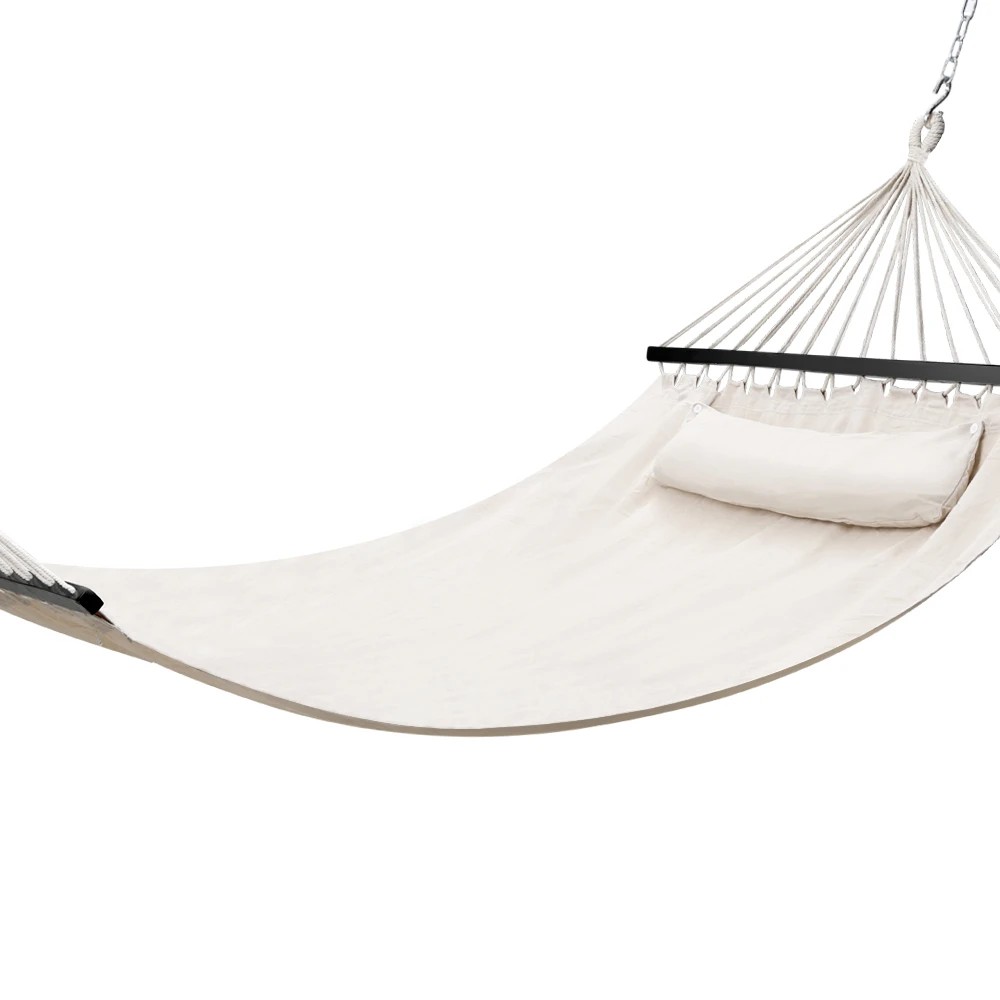 1 Gardeon Hammock Bed Outdoor Camping Portable Hanging Chair 2 Person Piillow - Beige, 1 of 6