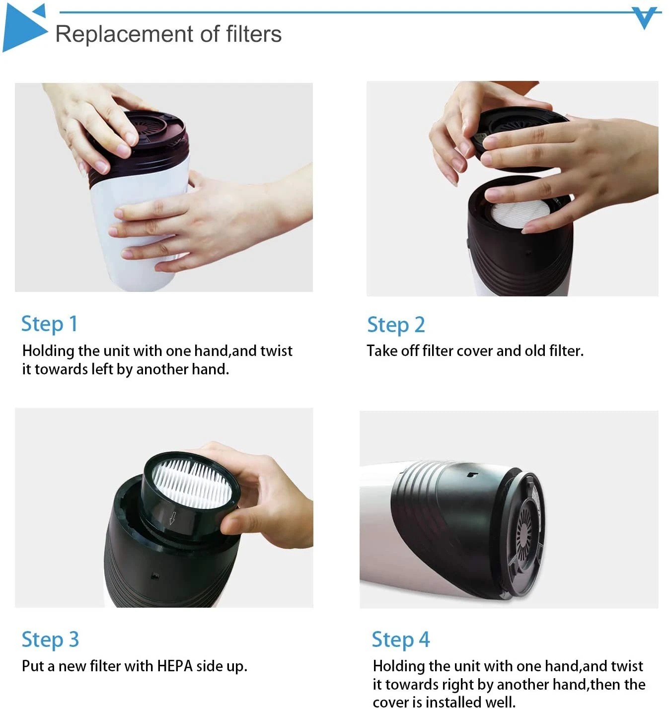 3 Arovec Air Purifier Replacement Filter for AV P108 Genuine 2 Pack, 3 of 3