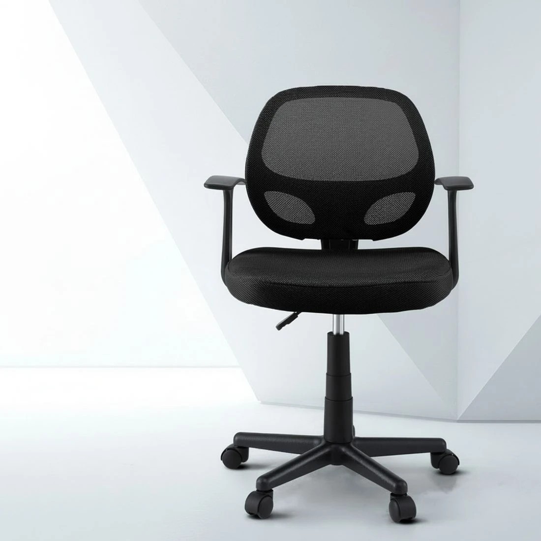 3 Artiss Mesh Office Chair Computer Gaming Desk Chairs Work Study Mid Back - Black, 3 of 5