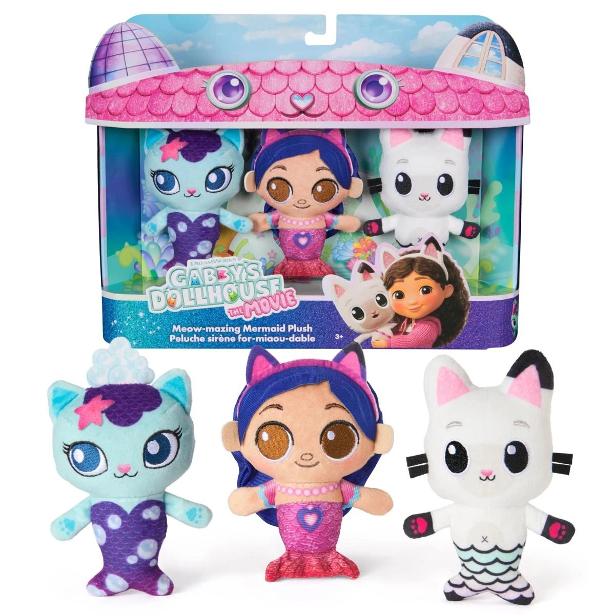 1 Gabby's Dollhouse: The Movie Meow-mazing Mermaid Plush Pack, 1 of 8