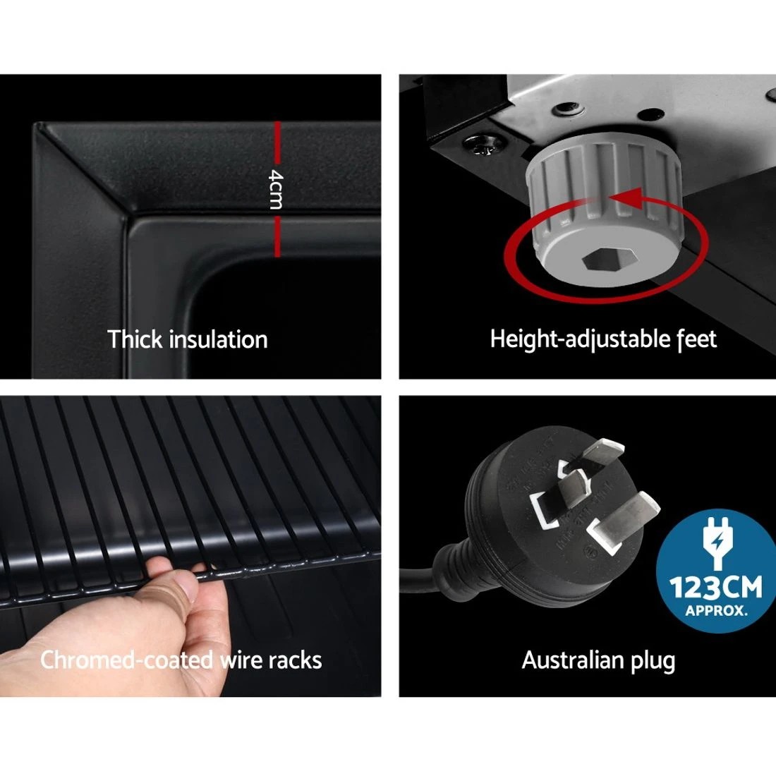 7 Devanti 98L Bar Fridge Glass Door w/Light - Black, 7 of 8