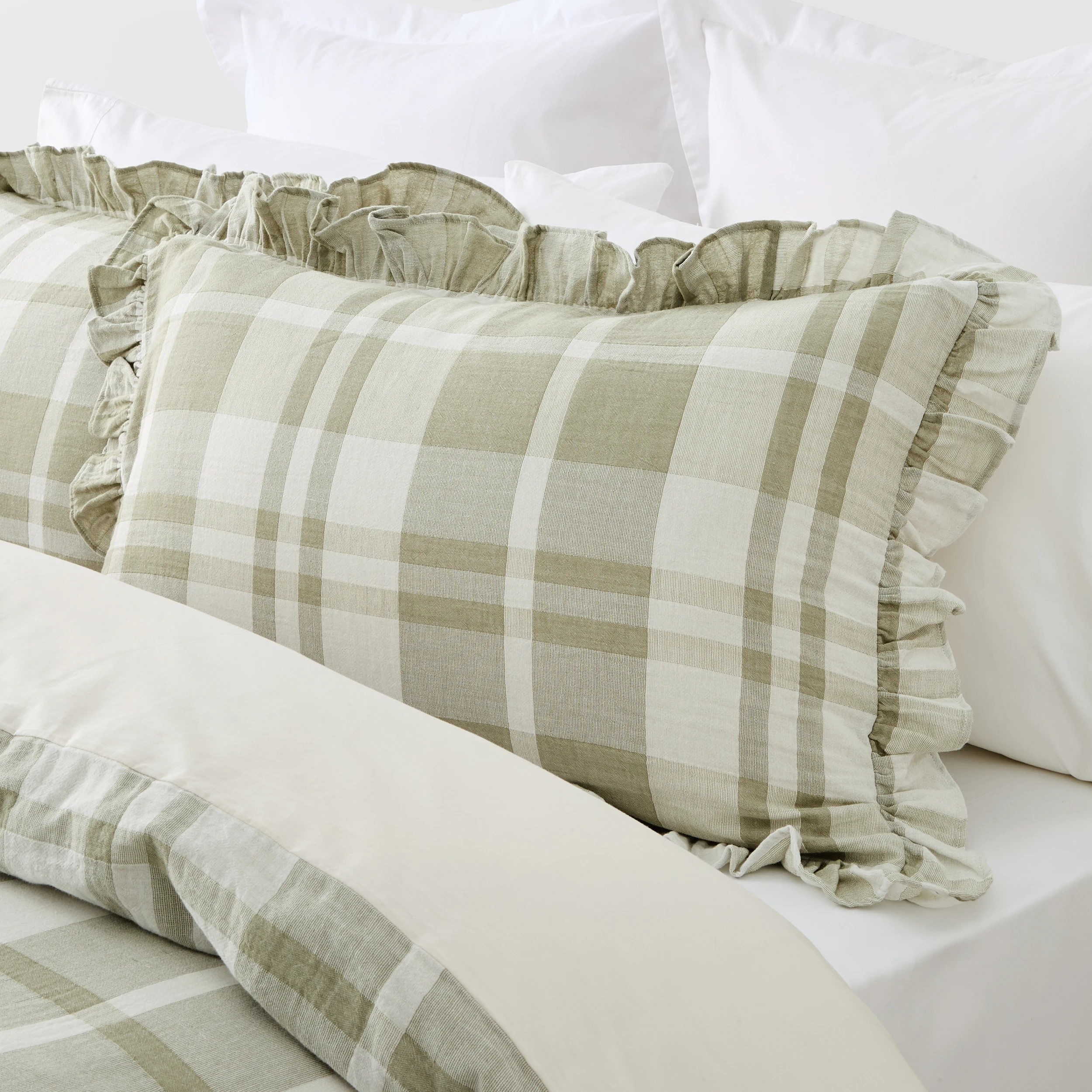 3 Luca Plaid Australian Grown Cotton Quilt Cover Set - Super King Bed, 3 of 7