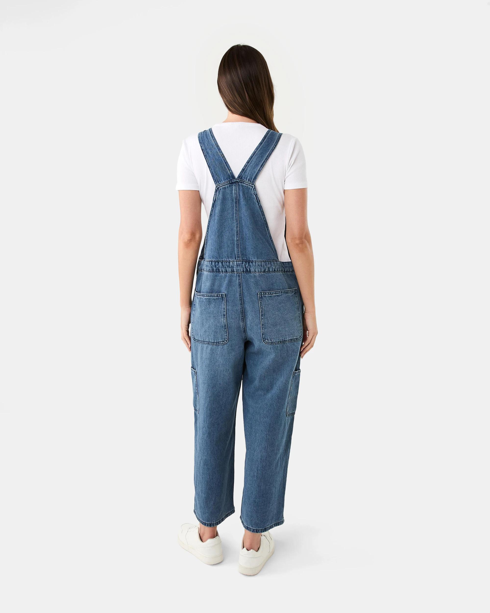 3 Sleeveless Denim Dungaree Mid Denim, 3 of 10