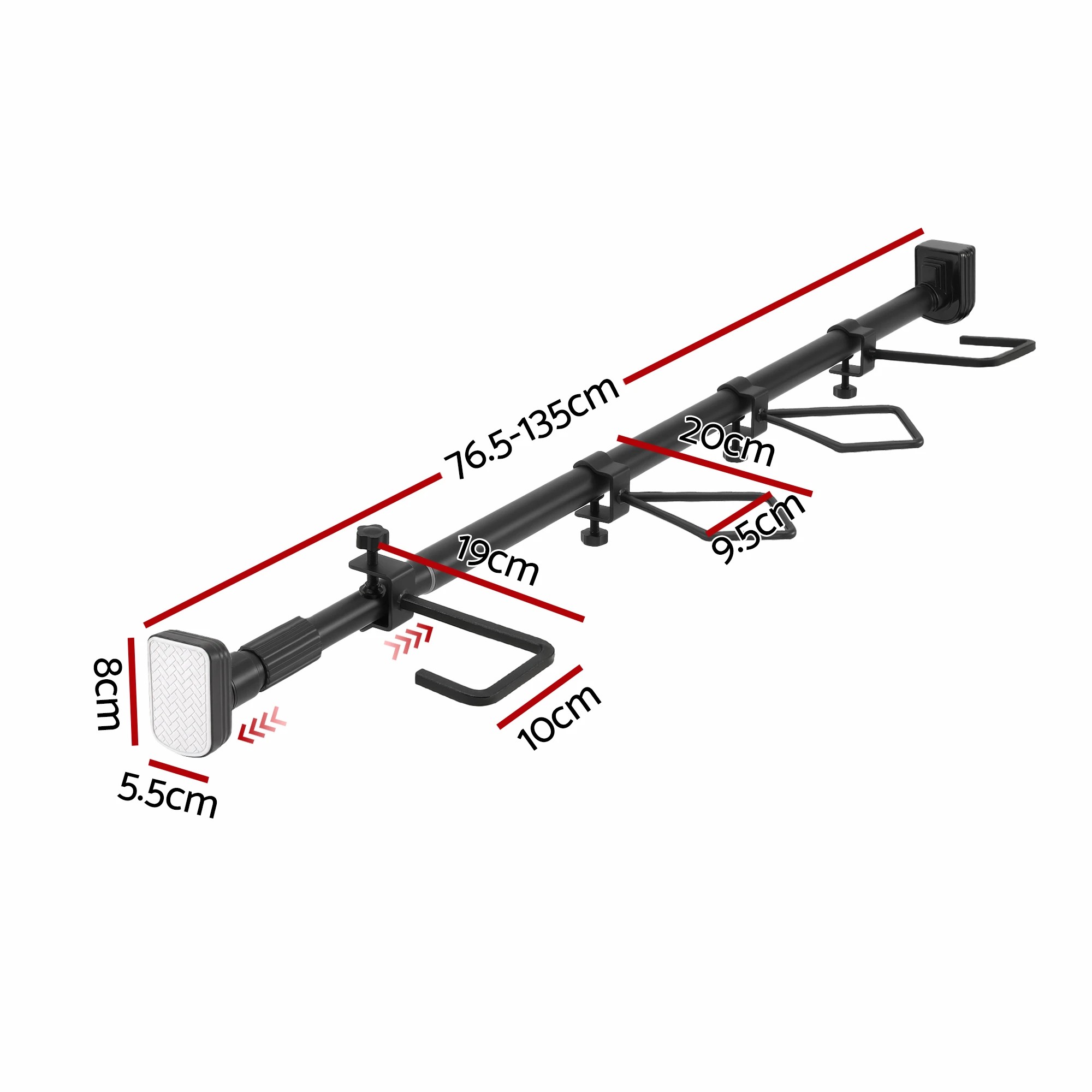 2 Jingle Jollys Christmas Garland Hook Wreath Hanger Fits 85-125CM Door - Black, 2 of 8