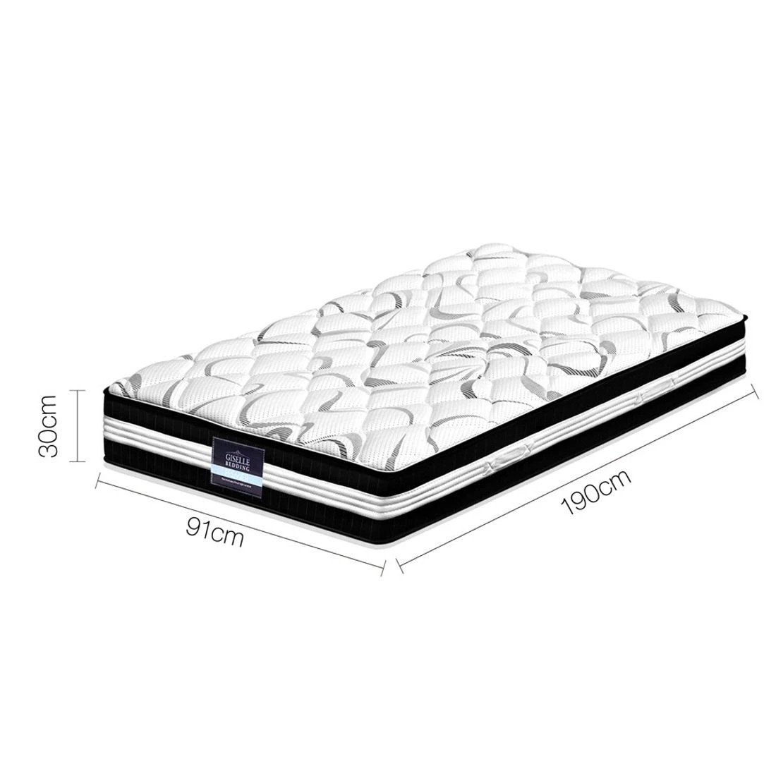 2 Giselle Bedding 30cm Mattress Medium Firm Single - Single Bed - Multi, 2 of 7