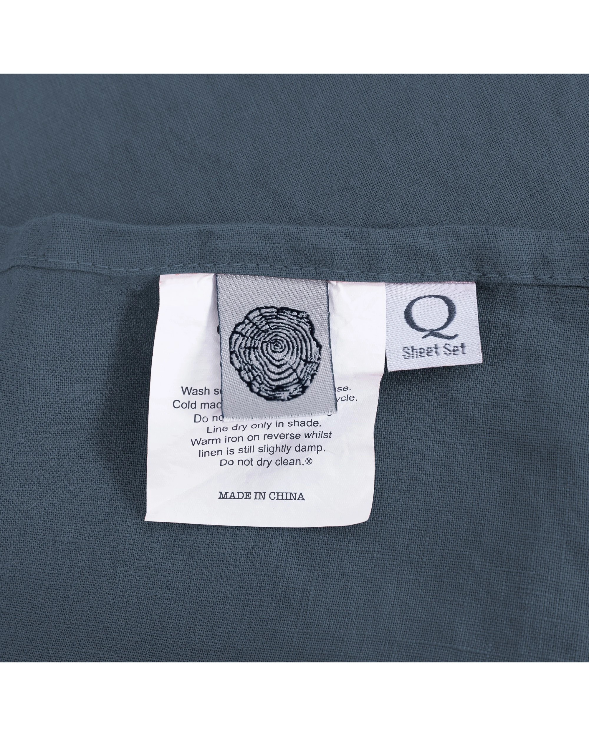 7 Natural Home 100% European Flax Linen Sheet Set - Super King Bed - Washed Blue, 7 of 9