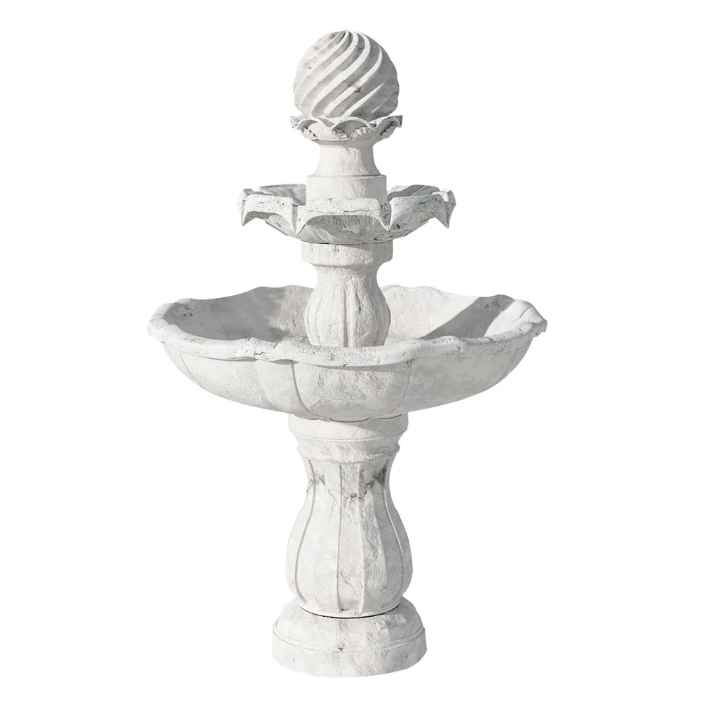 1 Gardeon Solar Water Feature 3-Tier Fountain with Pump Kit Bird Bath 93CM Ivory - Beige, 1 of 8