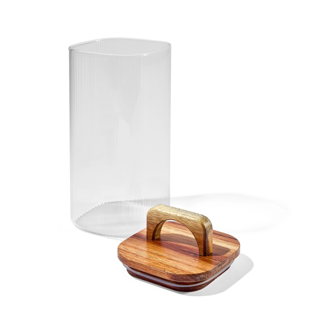 5 Set of 3 Linear Glass Canisters with Acacia Lids, 5 of 7