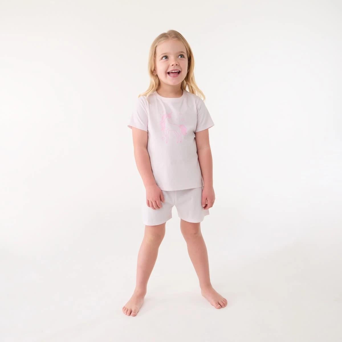 1 Short Sleeve Knit Pyjama Set PINK UNICORN, 1 of 6