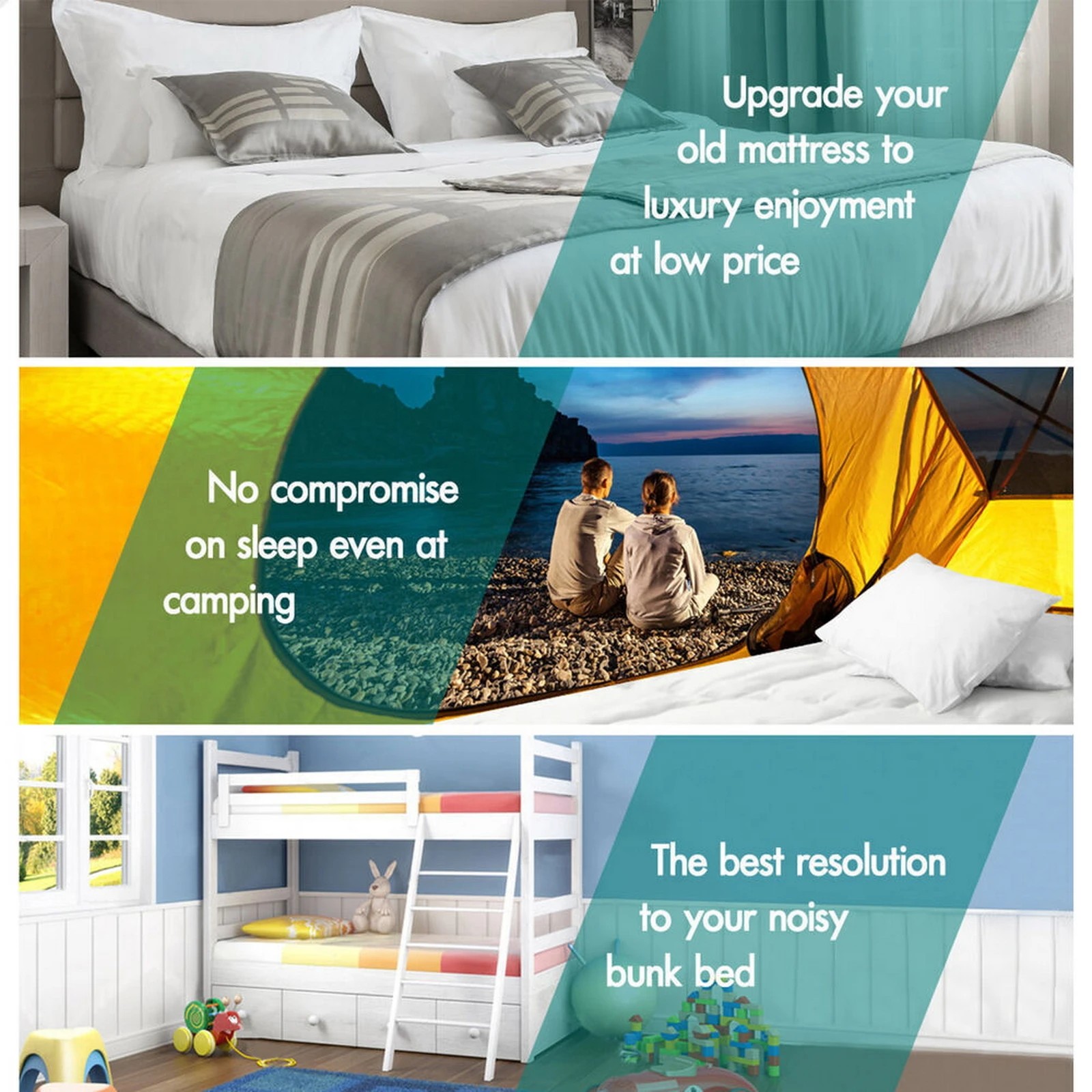 10 Starry Eucalypt Memory Foam Mattress Topper 7-Zone 10cm - King Bed, 10 of 10