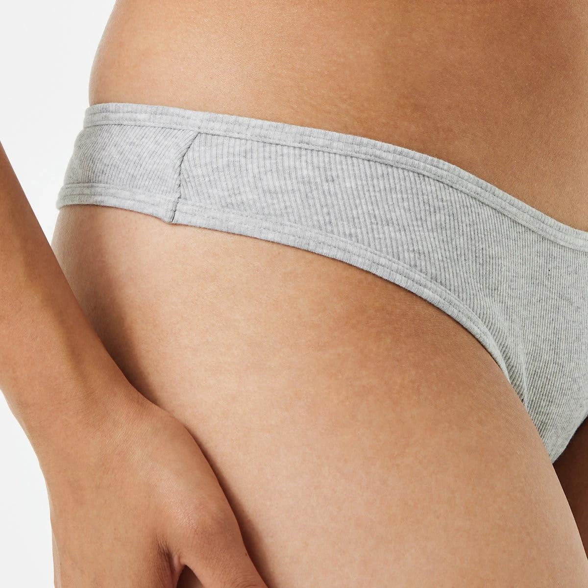 3 Ribbed G-string Briefs SILVER MARLE, 3 of 4