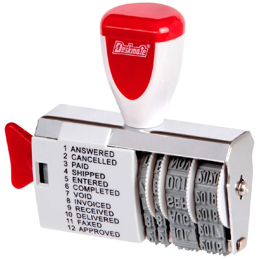 1 Deskmate Dial-A-Phrase Rubber Dater Stamp, 1 of 1