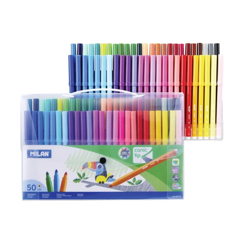 3 Milan Conical Tip Fibre Pens 50 Pack, 3 of 3