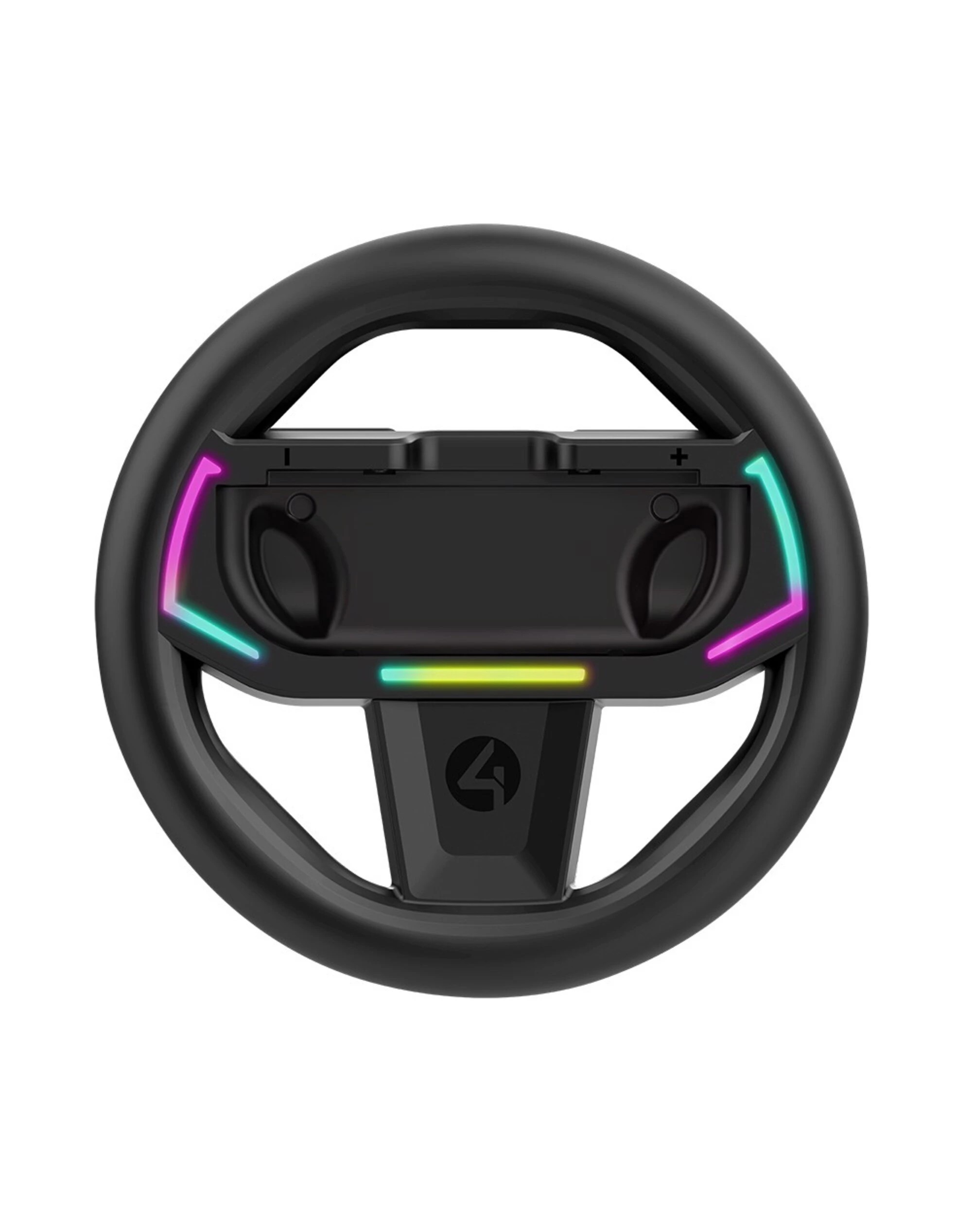 1 4Gamers Joy-Con Light Up Racing Wheel For Nintendo Switch & OLED - Black, 1 of 5