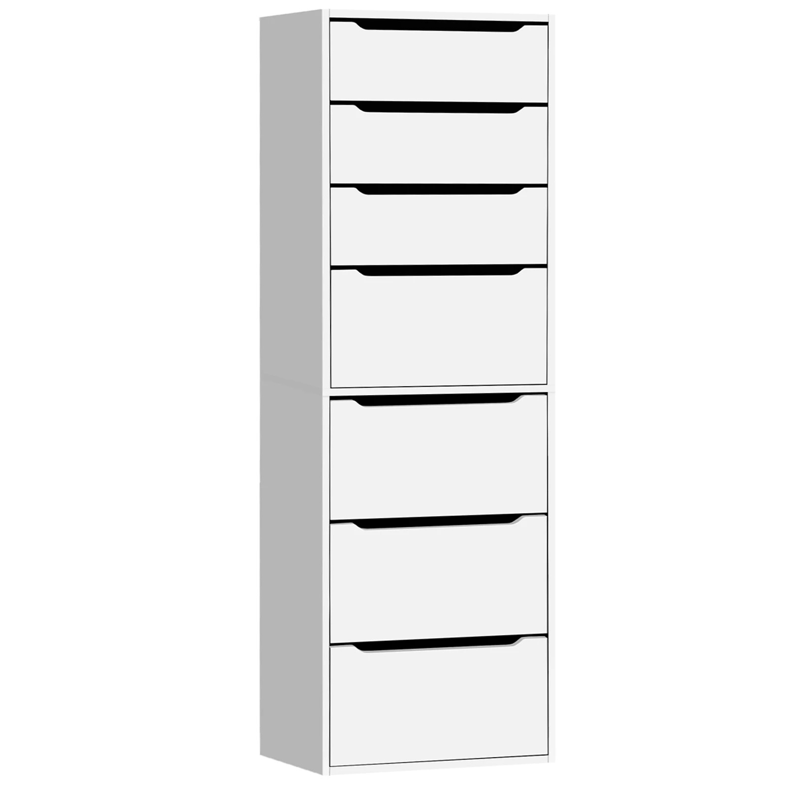 1 Alfordson Chest of 7 Drawers Office Storage Cabinet Tallboy Bedroom - White, 1 of 10