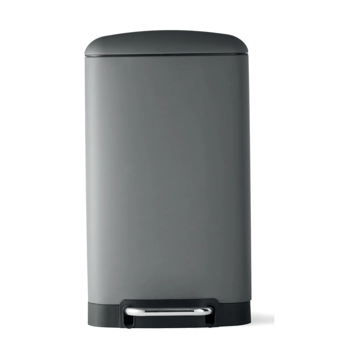 1 30L Matte Grey Rectangular Pedal Bin, 1 of 5