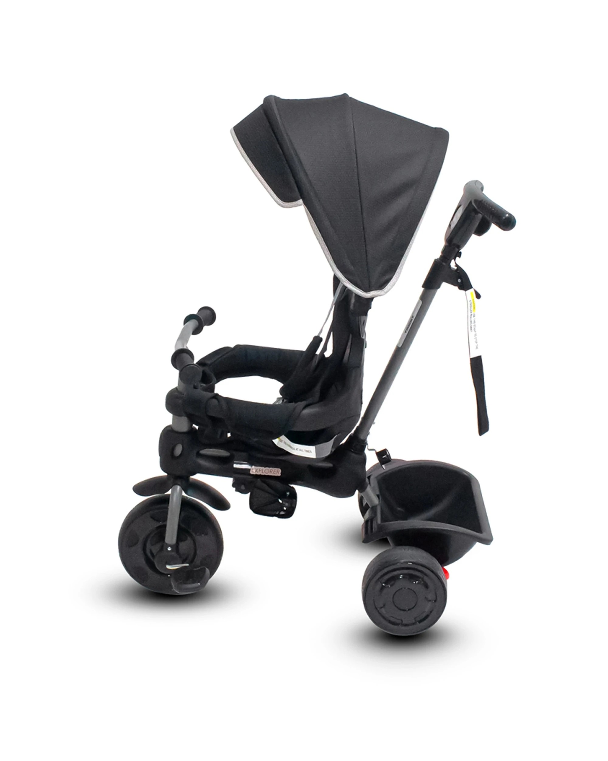 4 Vee Bee Explorer Kids Toddler Trike Ride On Black With Canopy Parent Handle 10-36 Months - Black, 4 of 9