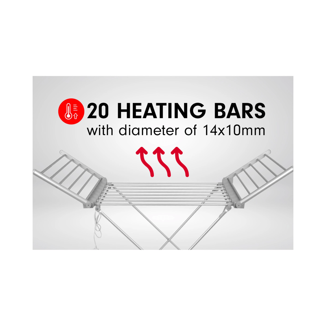 2 Pronti Heated Towel Clothes Rack Dryer Bathroom Air Warmer 230W, 2 of 5