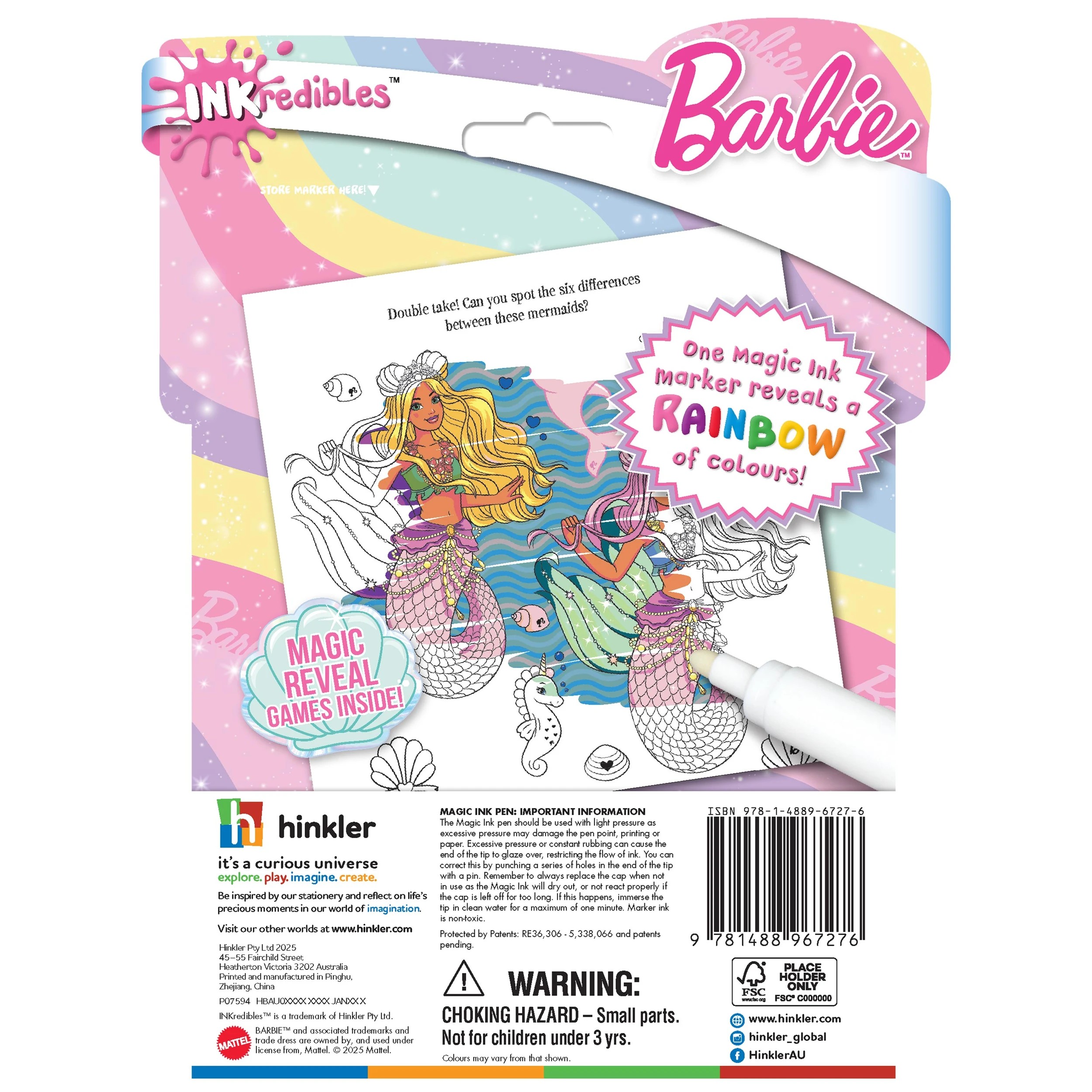 2 INKredibles Barbie Mess Free Magic Ink Pictures! - Book, 2 of 5