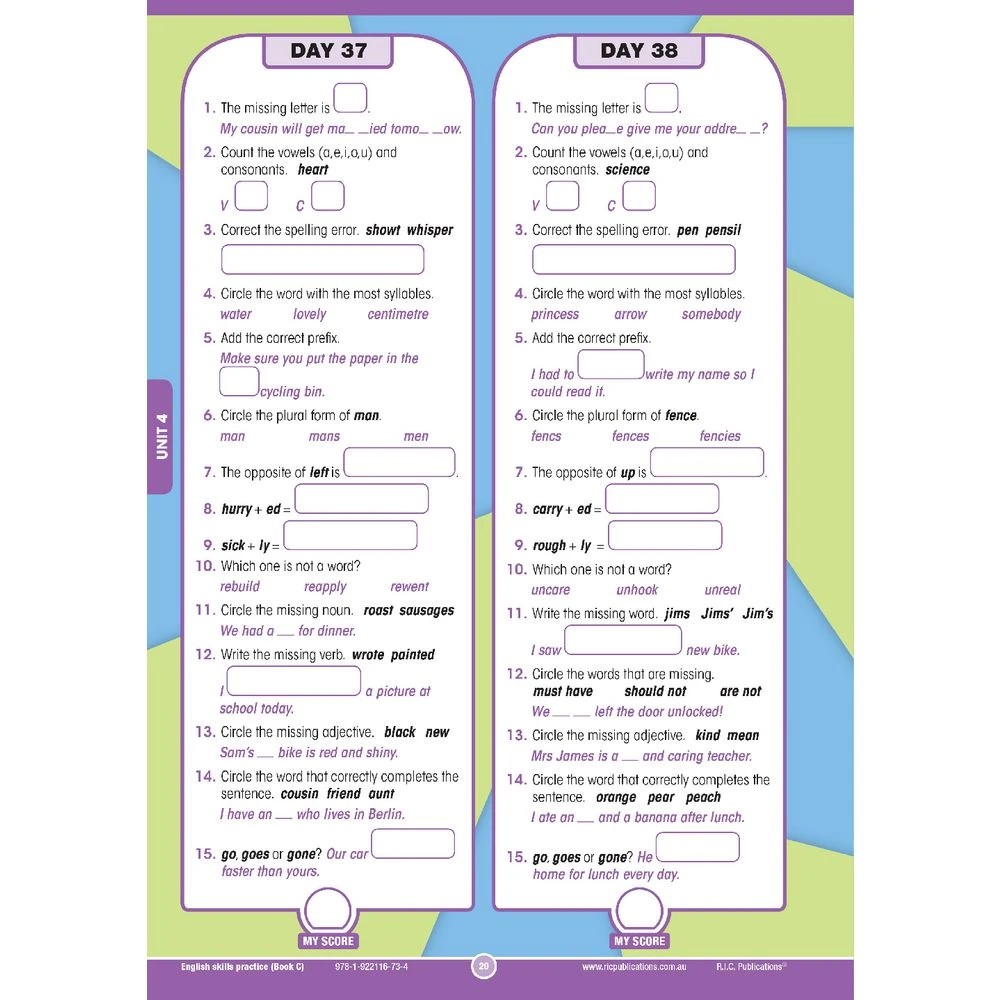 4 R.I.C English Skills Practice Book C, 4 of 5
