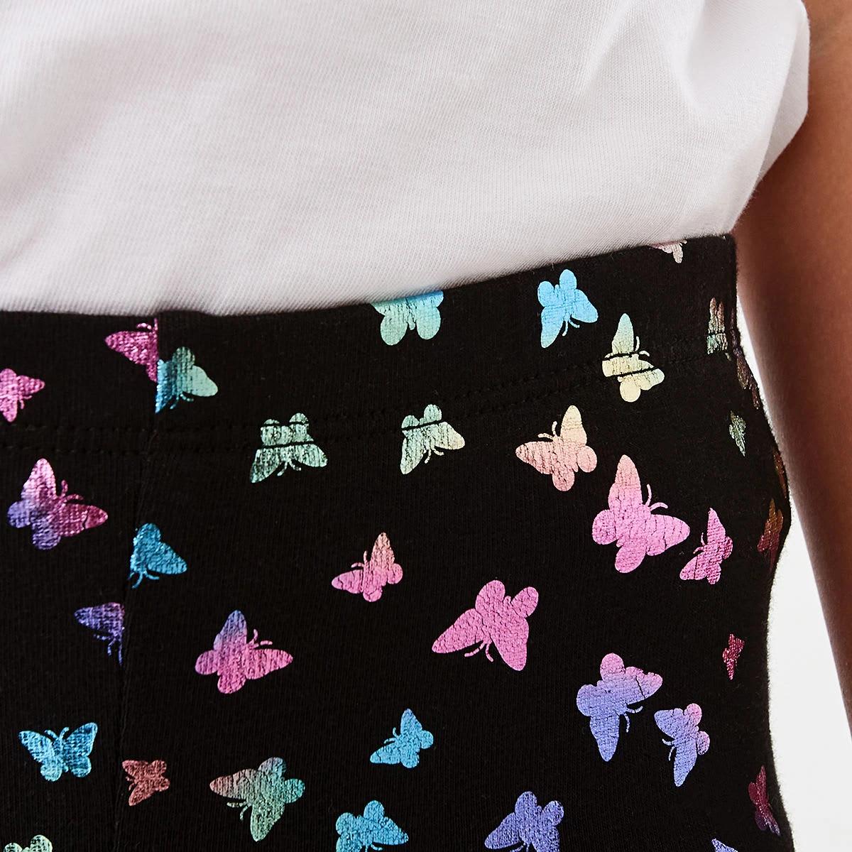 3 Foil Leggings Blk Bfly, 3 of 8