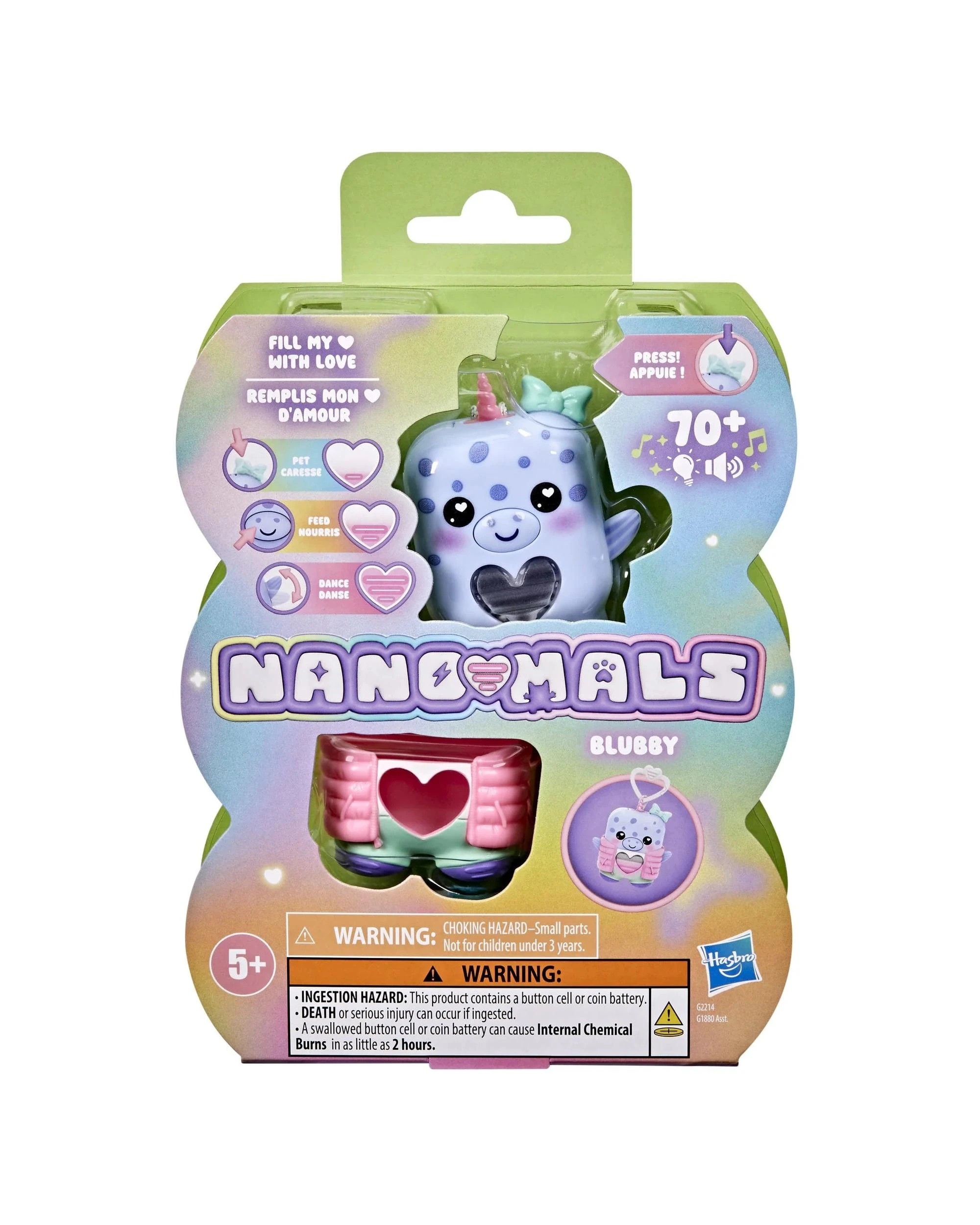 3 Hasbro Nano-Mals Blubby the Narwhal Electronic Fidget Pet, 3 of 6