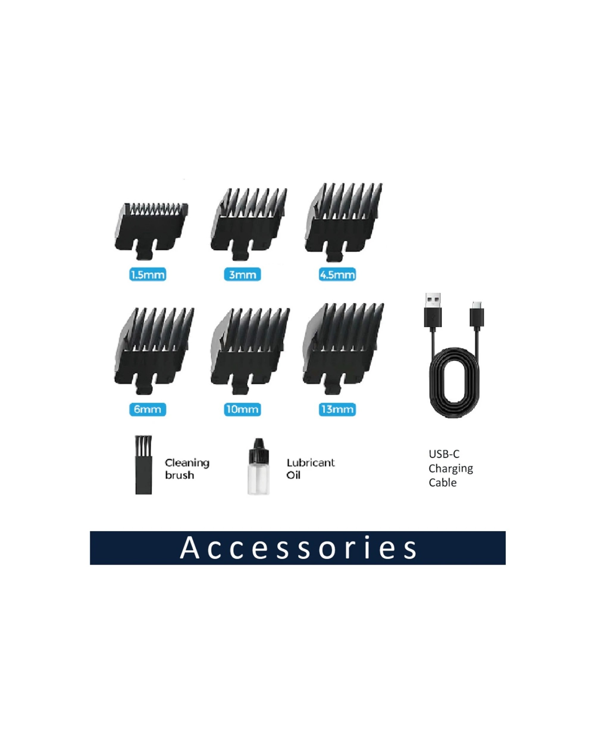3 Sansai Cordless Hair Clipper Ultra Quiet Digital Display 2400mAh Battery - Black, 3 of 3