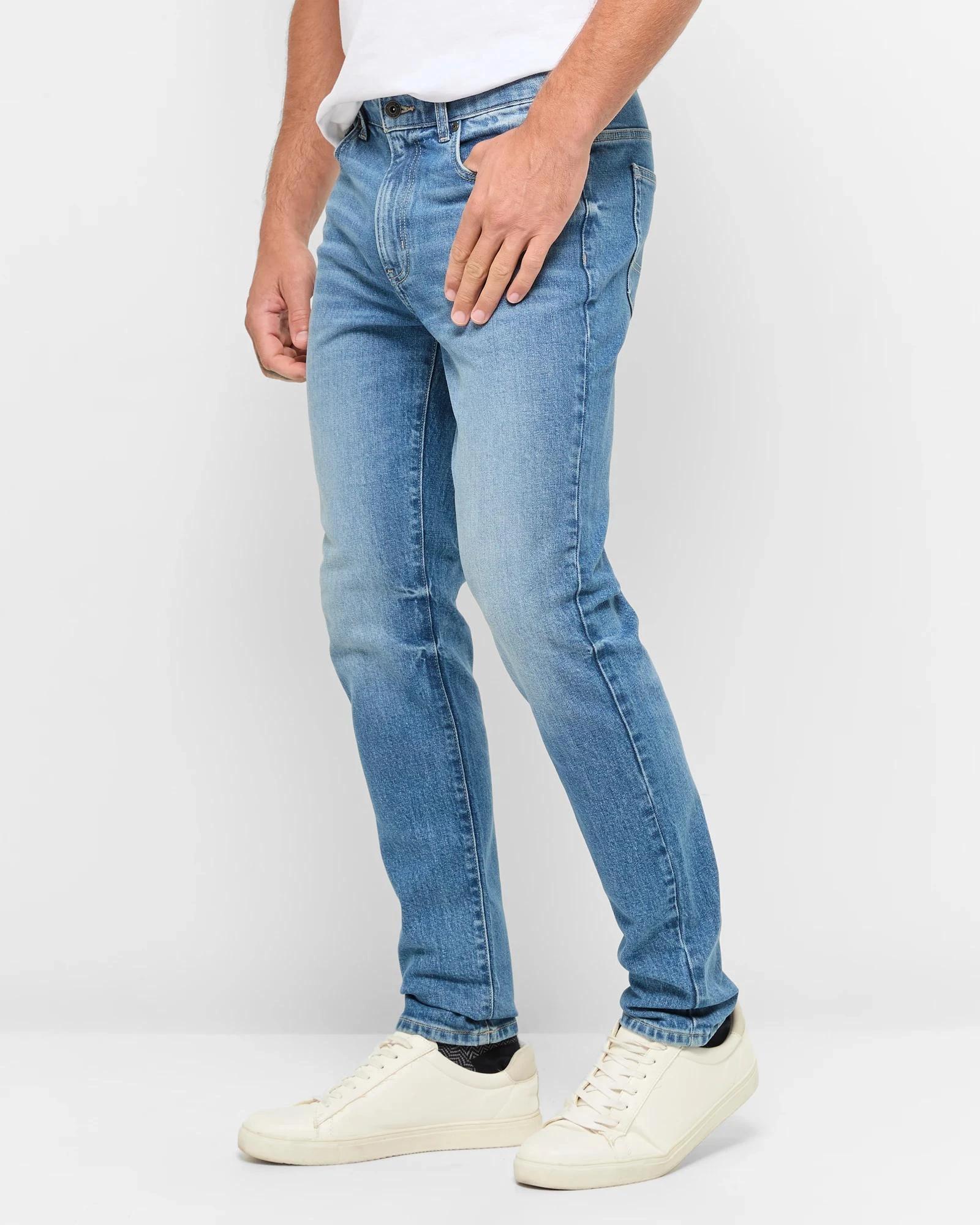 3 Target Man Slim Fit Denim Jeans WORN BLUE, 3 of 5